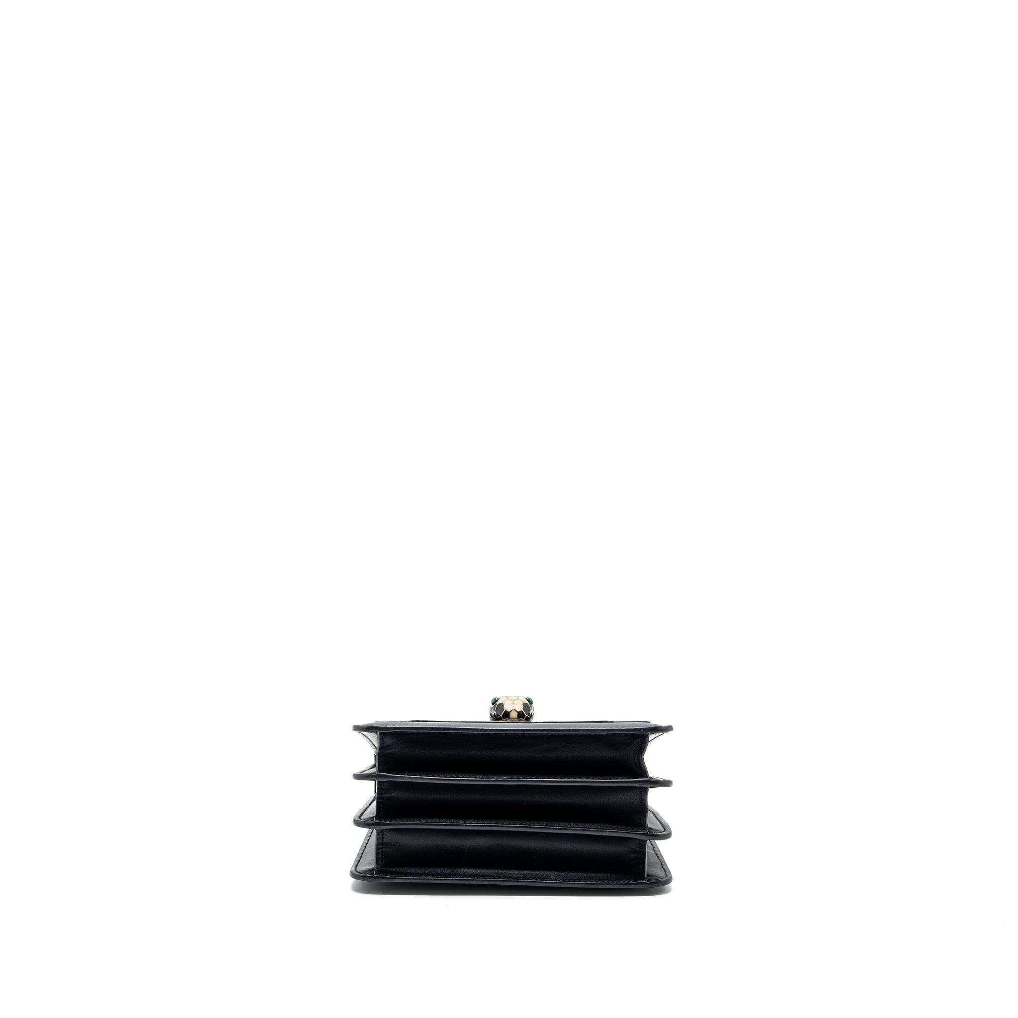 BVLGARI SERPENTI FOREVER TOP HANDLE CROSSBODY BAG LEATHER BLACK LGHW