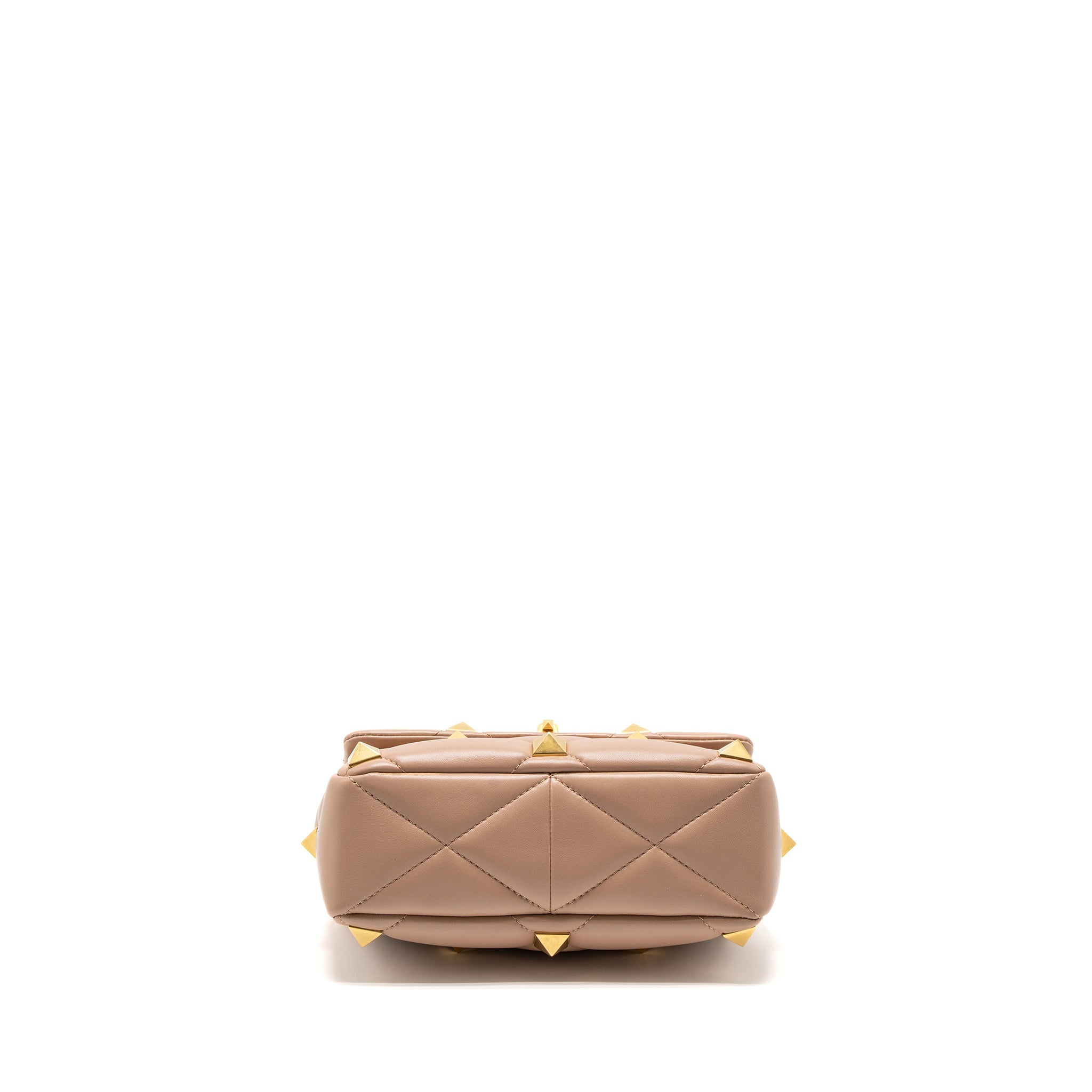 VALENTINO MEDIUM ROMAN STUD SHOULDER BAG NAPPA POUDRE GHW