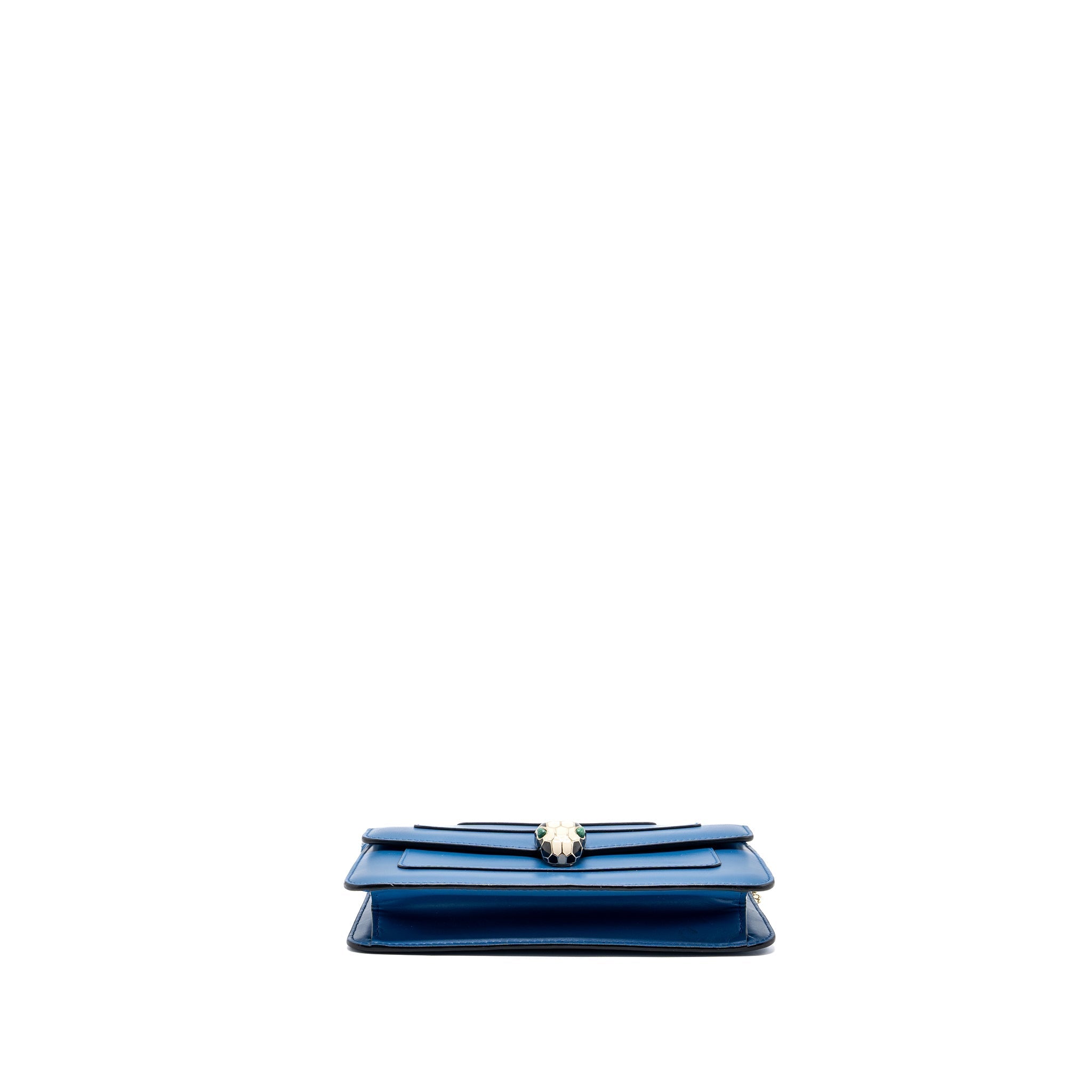 BVLGARI SERPENTI FOREVER FLAP CHAIN BAG CALFSKIN BLUE LGHW