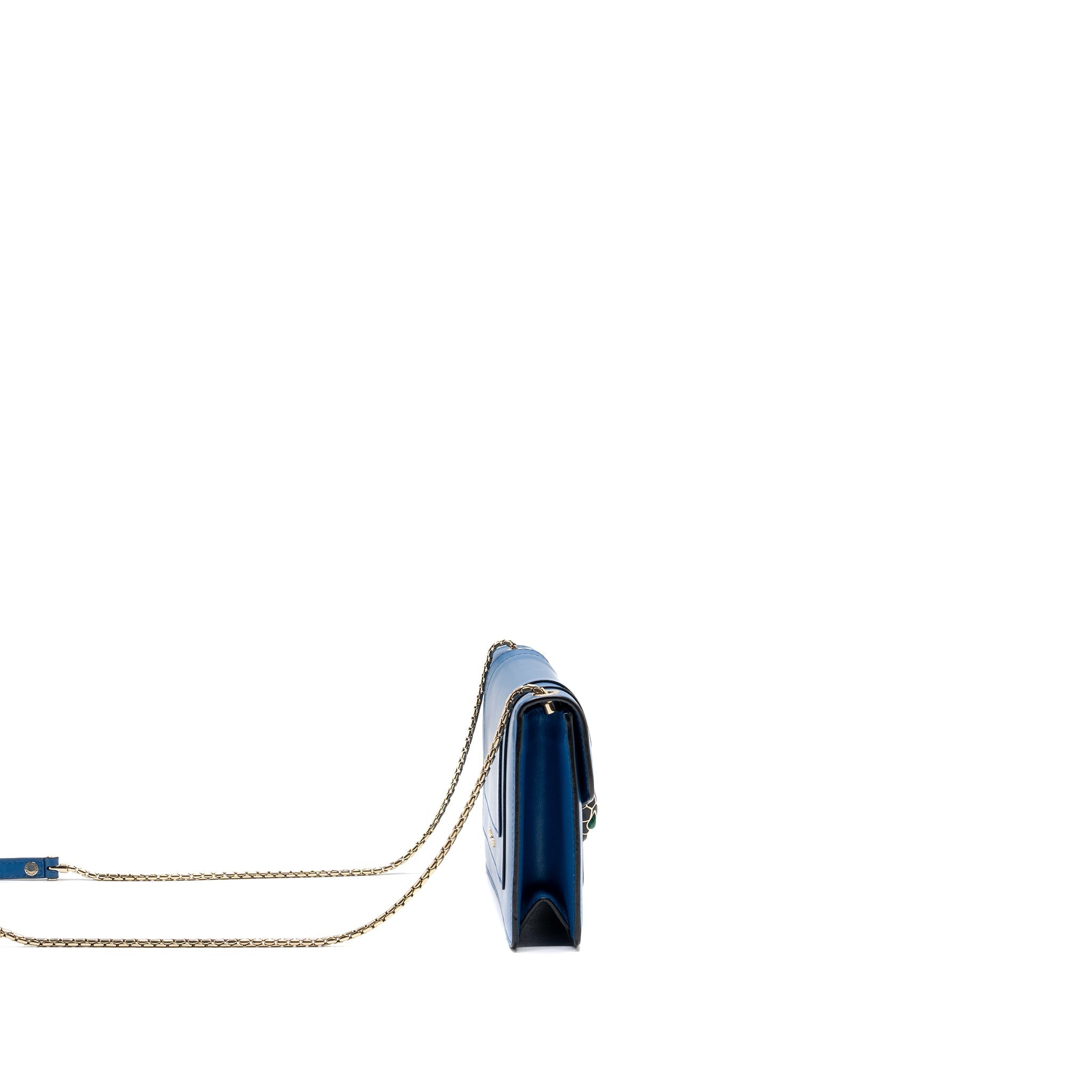 BVLGARI SERPENTI FOREVER FLAP CHAIN BAG CALFSKIN BLUE LGHW