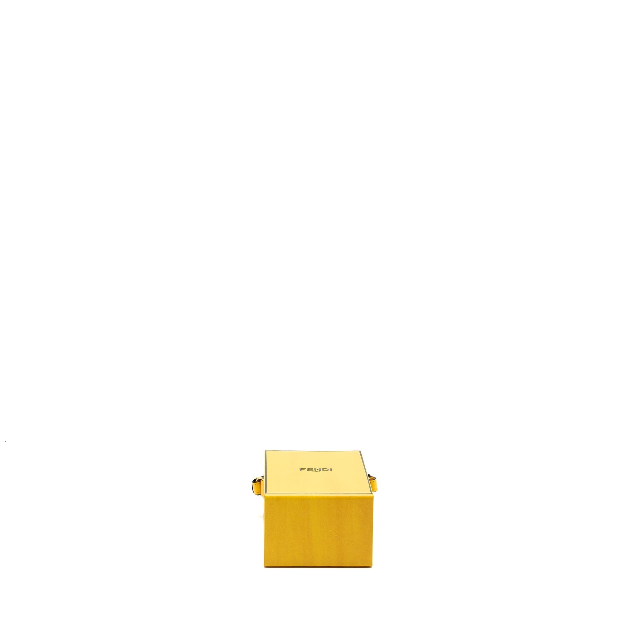 FENDI VERTICAL BOX SHOULDER BAG CALFSKIN YELLOW GHW