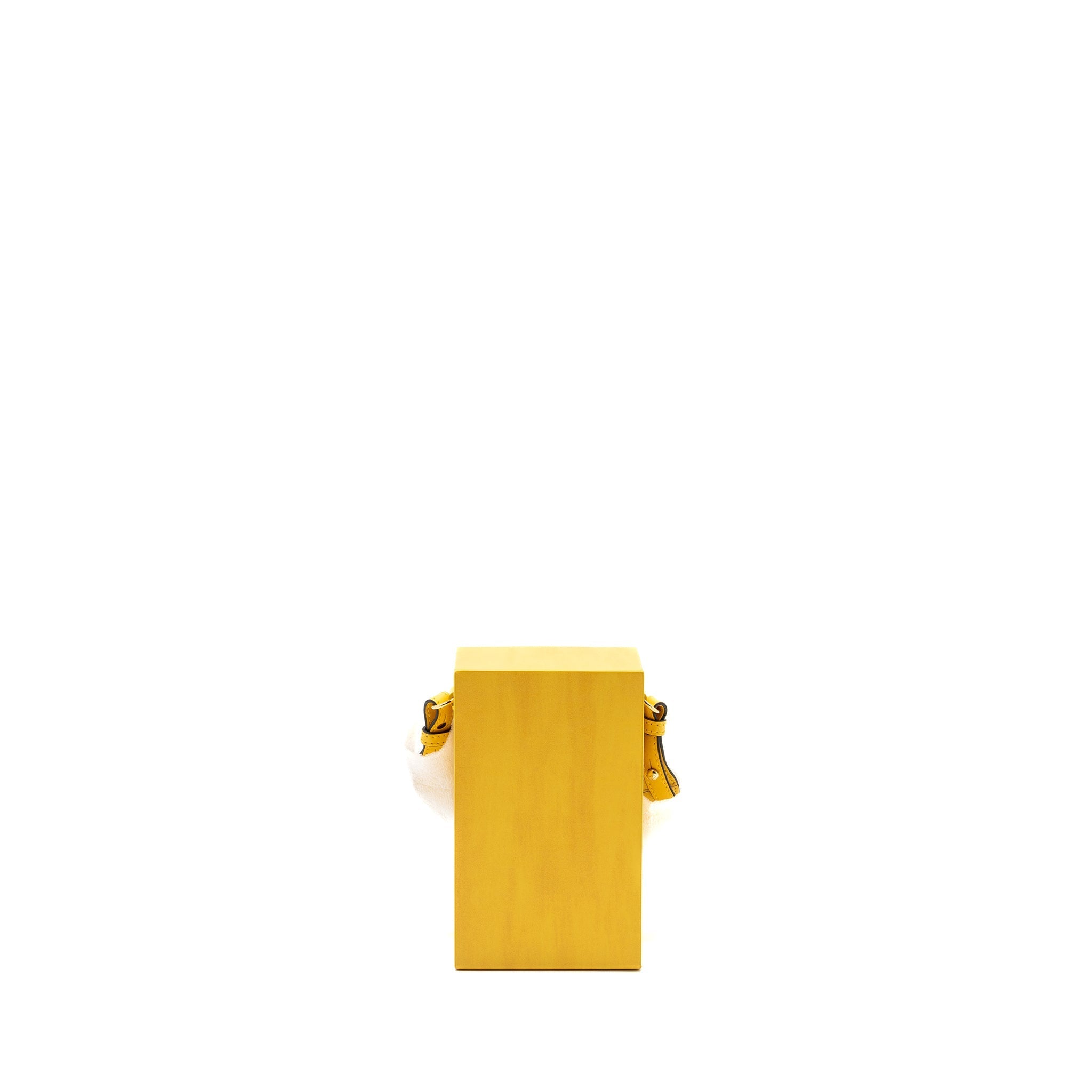 FENDI VERTICAL BOX SHOULDER BAG CALFSKIN YELLOW GHW