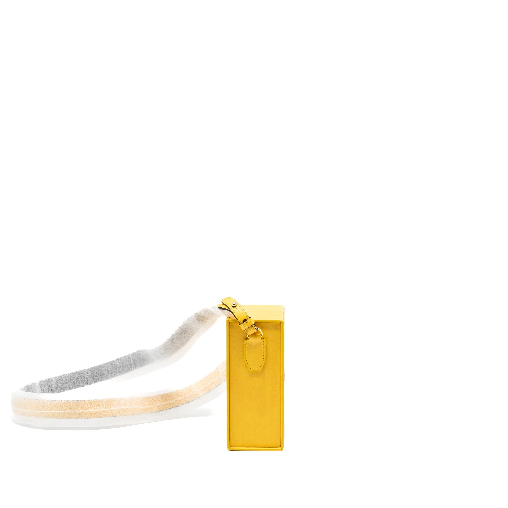 FENDI VERTICAL BOX SHOULDER BAG CALFSKIN YELLOW GHW