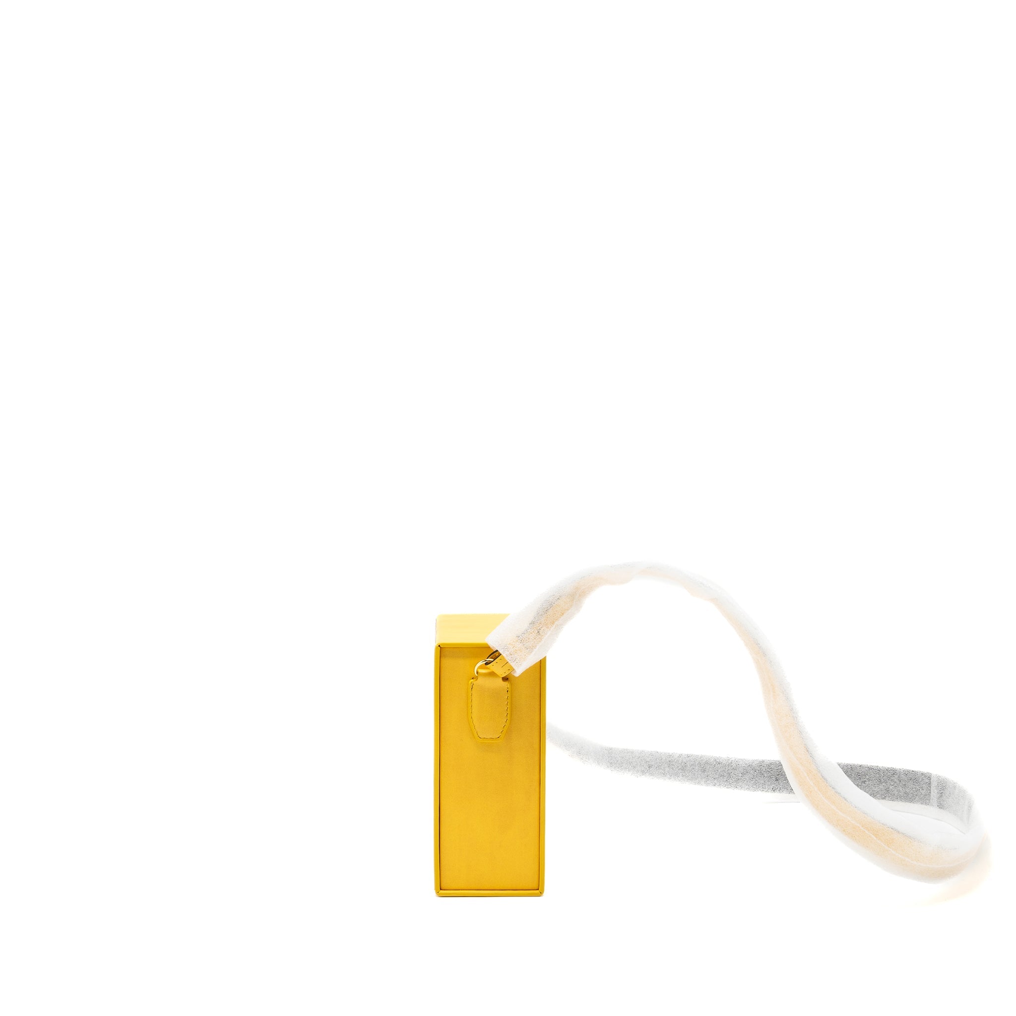 FENDI VERTICAL BOX SHOULDER BAG CALFSKIN YELLOW GHW