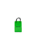BALENCIAGA SHOPPING IPHONE HOLDER CROC-EMBOSSED LEATHER GREEN/BLACK SHW