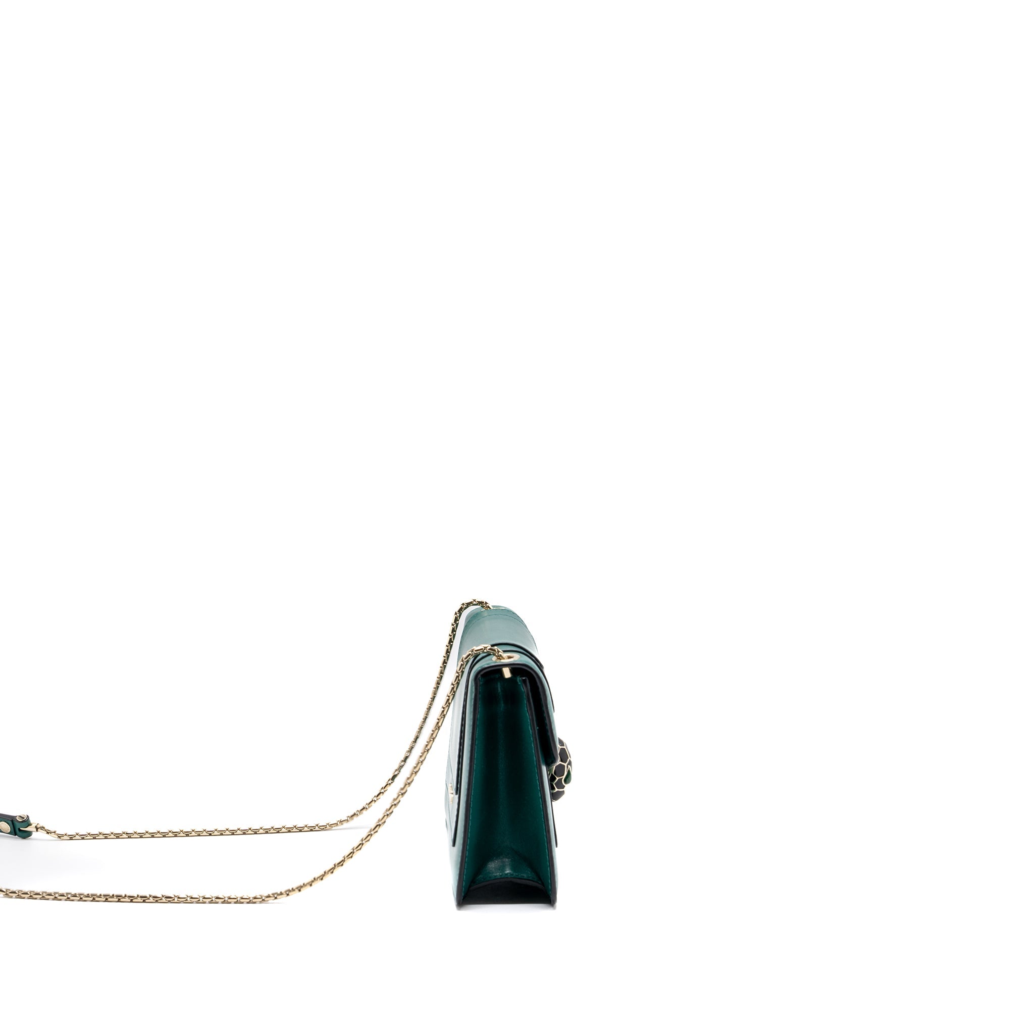BVLGARI SERPENTI FOREVER CHAIN BAG CALFSKIN GREEN LGHW