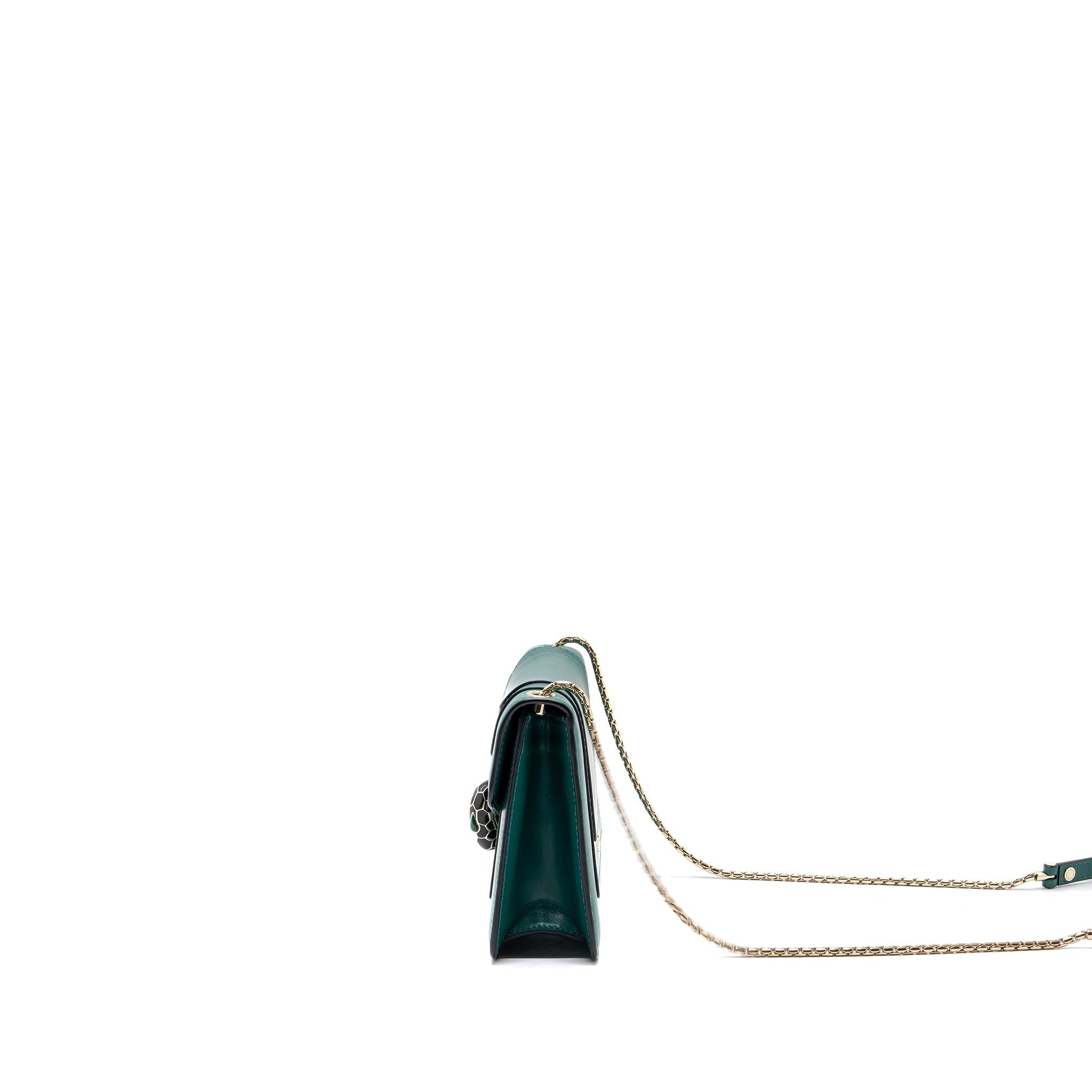 BVLGARI SERPENTI FOREVER CHAIN BAG CALFSKIN GREEN LGHW