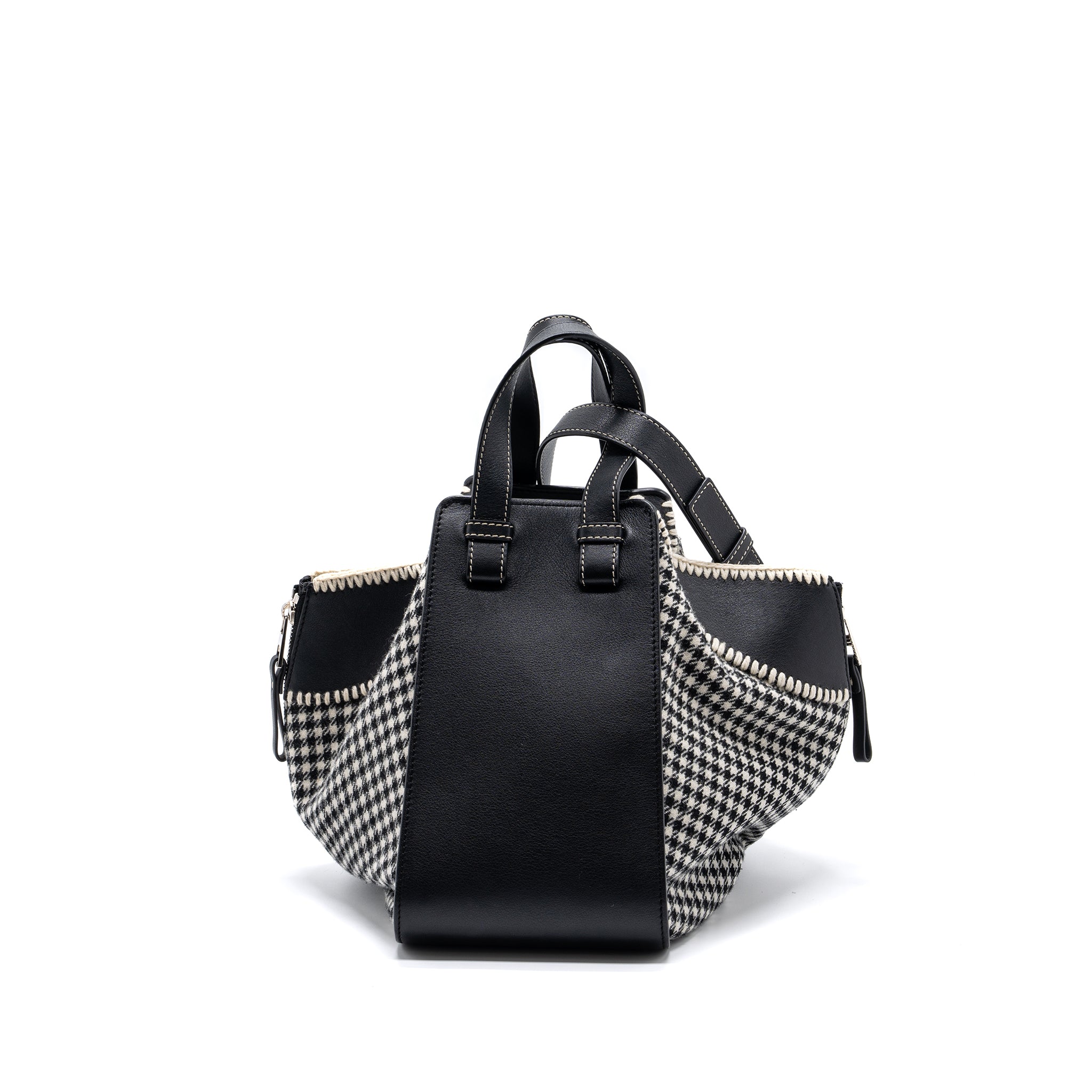 LOEWE SMALL HAMMOCK BAG CALFSKIN / FABRIC MULTICOLOR BLACK / WHITE SHW