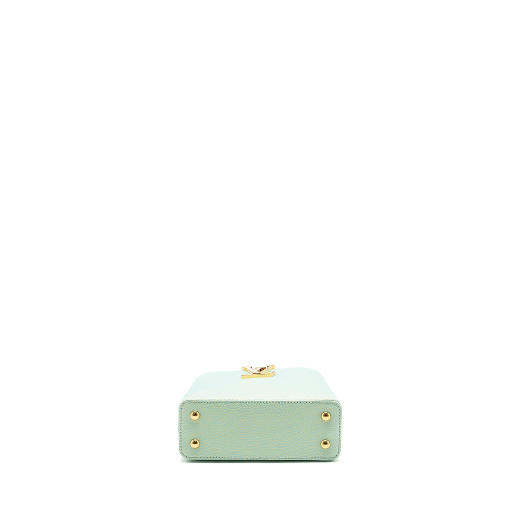 LOUIS VUITTON MINI CAPUCINES CALFSKIN IRIDESCENT GREEN LGHW