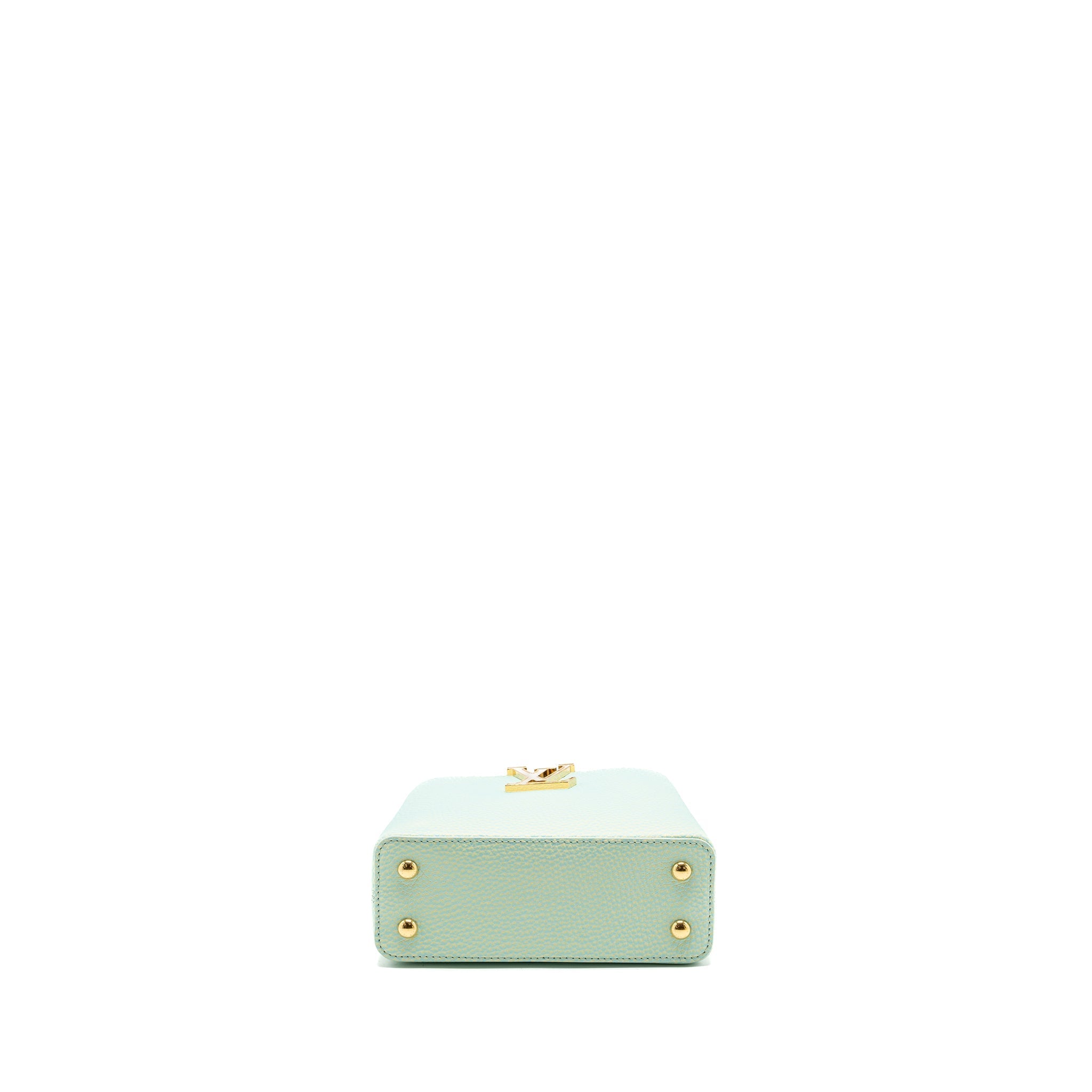 LOUIS VUITTON MINI CAPUCINES CALFSKIN IRIDESCENT GREEN LGHW