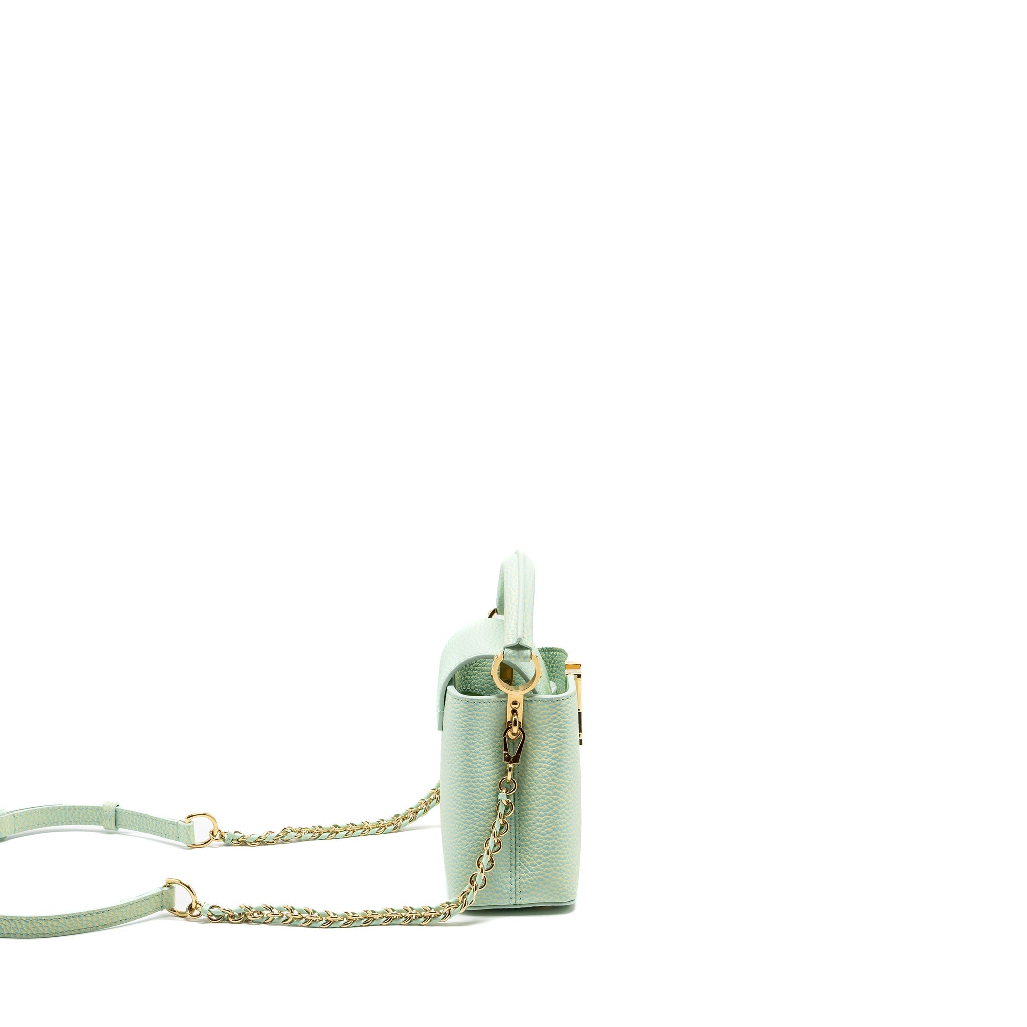 LOUIS VUITTON MINI CAPUCINES CALFSKIN IRIDESCENT GREEN LGHW