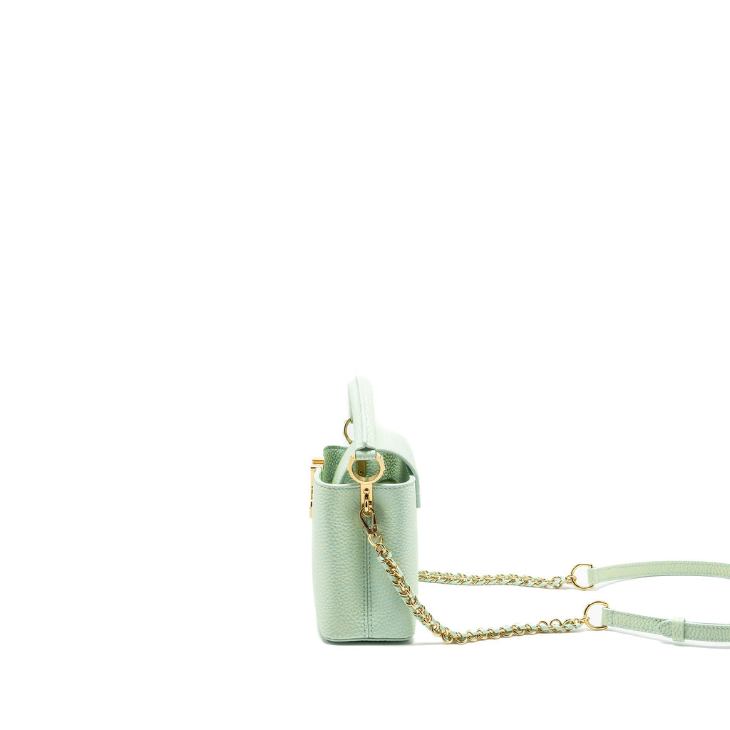 LOUIS VUITTON MINI CAPUCINES CALFSKIN IRIDESCENT GREEN LGHW