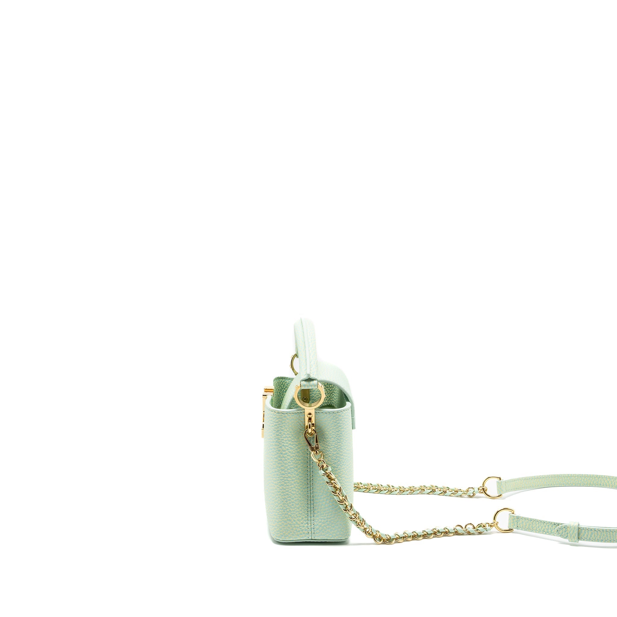 LOUIS VUITTON MINI CAPUCINES CALFSKIN IRIDESCENT GREEN LGHW