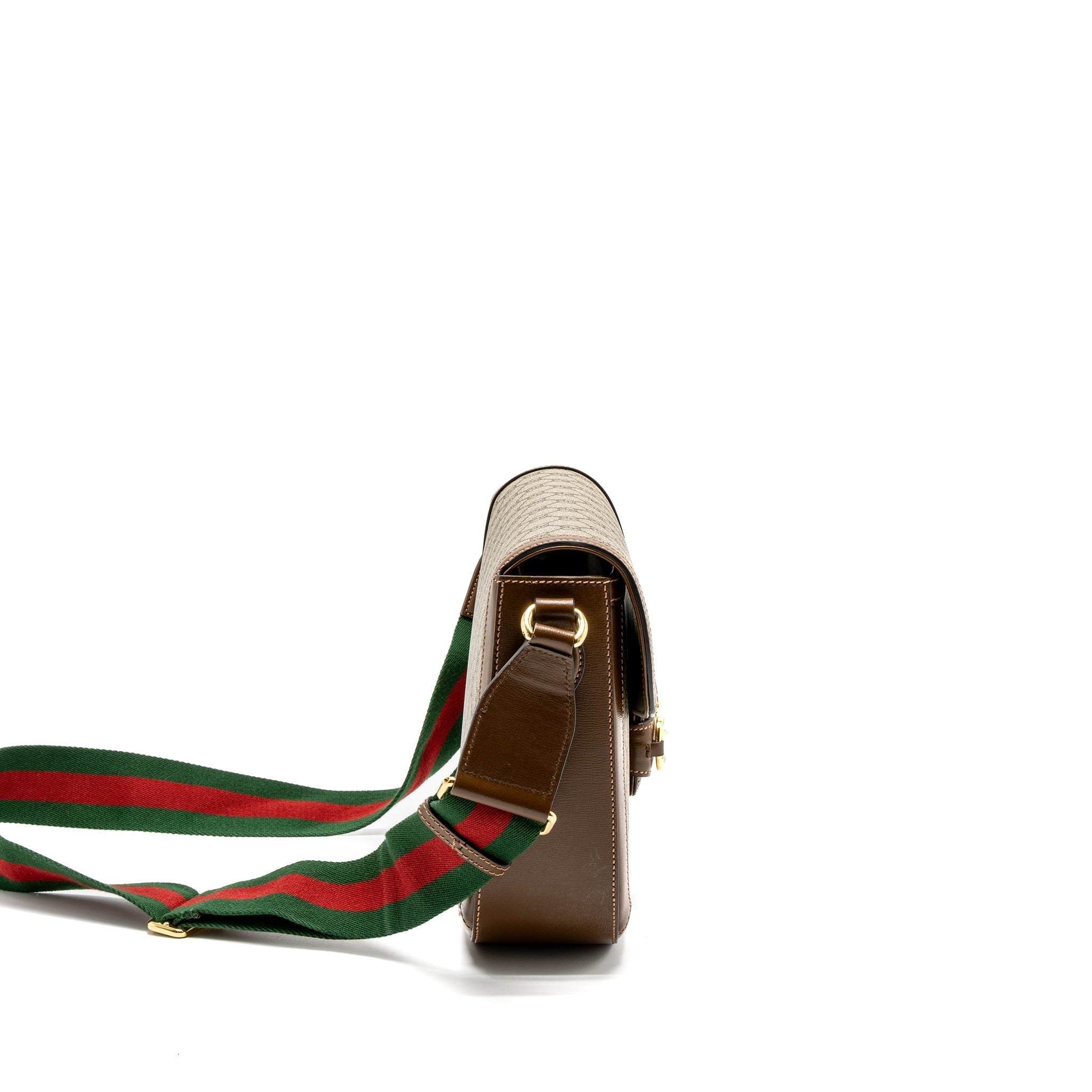 GUCCI HORSEBIT 1955 SHOULDER BAG GG SUPREME CANVAS BEIGE/EBONY GHW