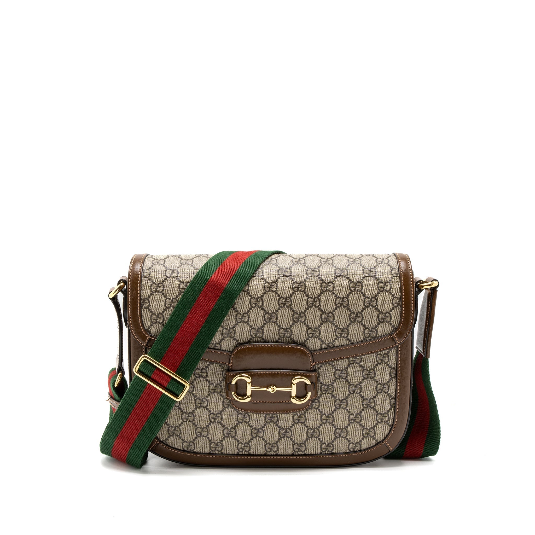 GUCCI HORSEBIT 1955 SHOULDER BAG GG SUPREME CANVAS BEIGE/EBONY GHW