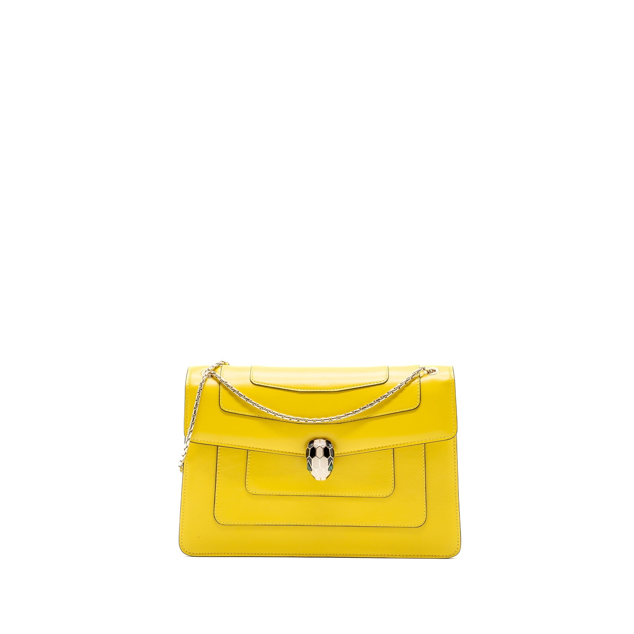 BVLGARI SERPENTI FOREVER SHOULDER BAG CALFSKIN YELLOW LGHW