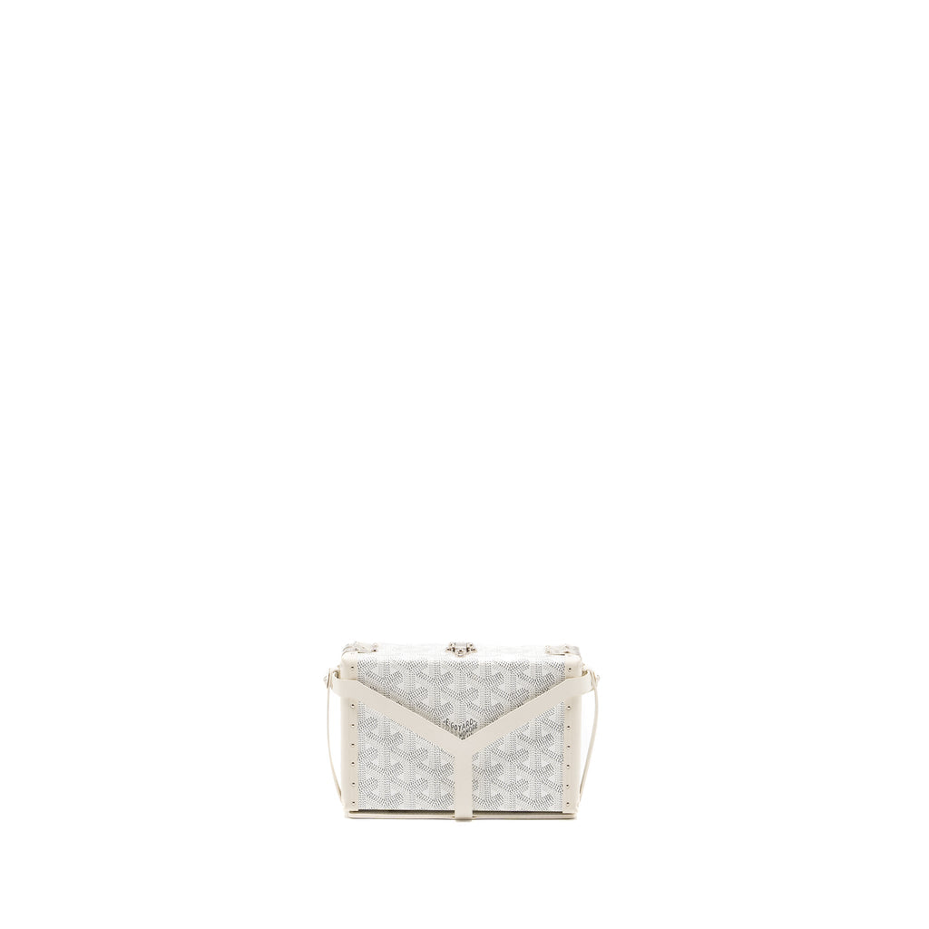 GOYARD MINAUDIERE TRUNK BAG GOYARDINE CANVAS / LEATHER WHITE SHW