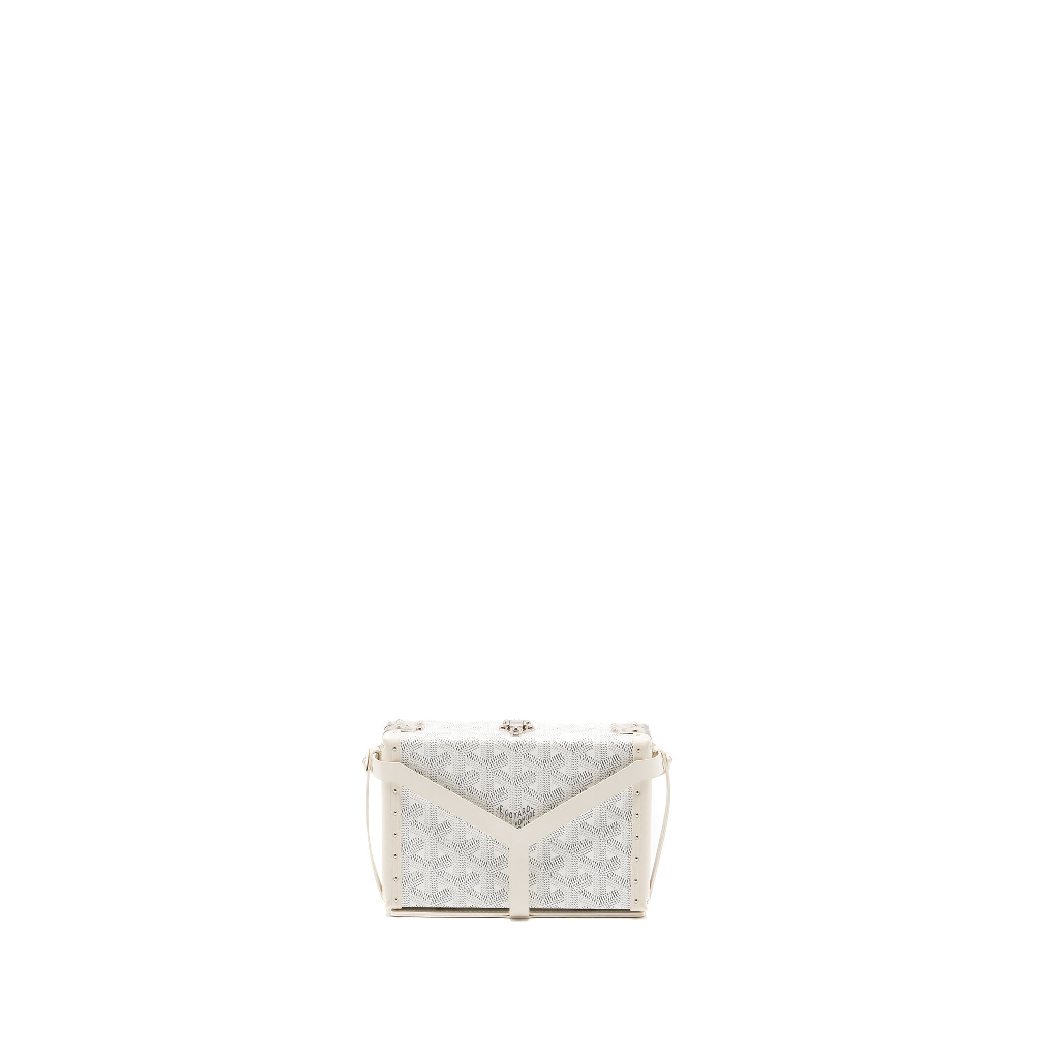 GOYARD MINAUDIERE TRUNK BAG GOYARDINE CANVAS / LEATHER WHITE SHW