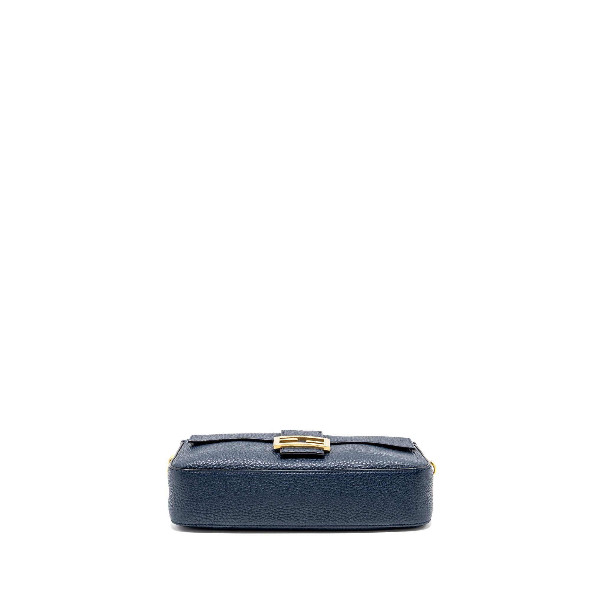 FENDI BAGUETTE BAG GRAINED CALFSKIN DARK BLUE GHW