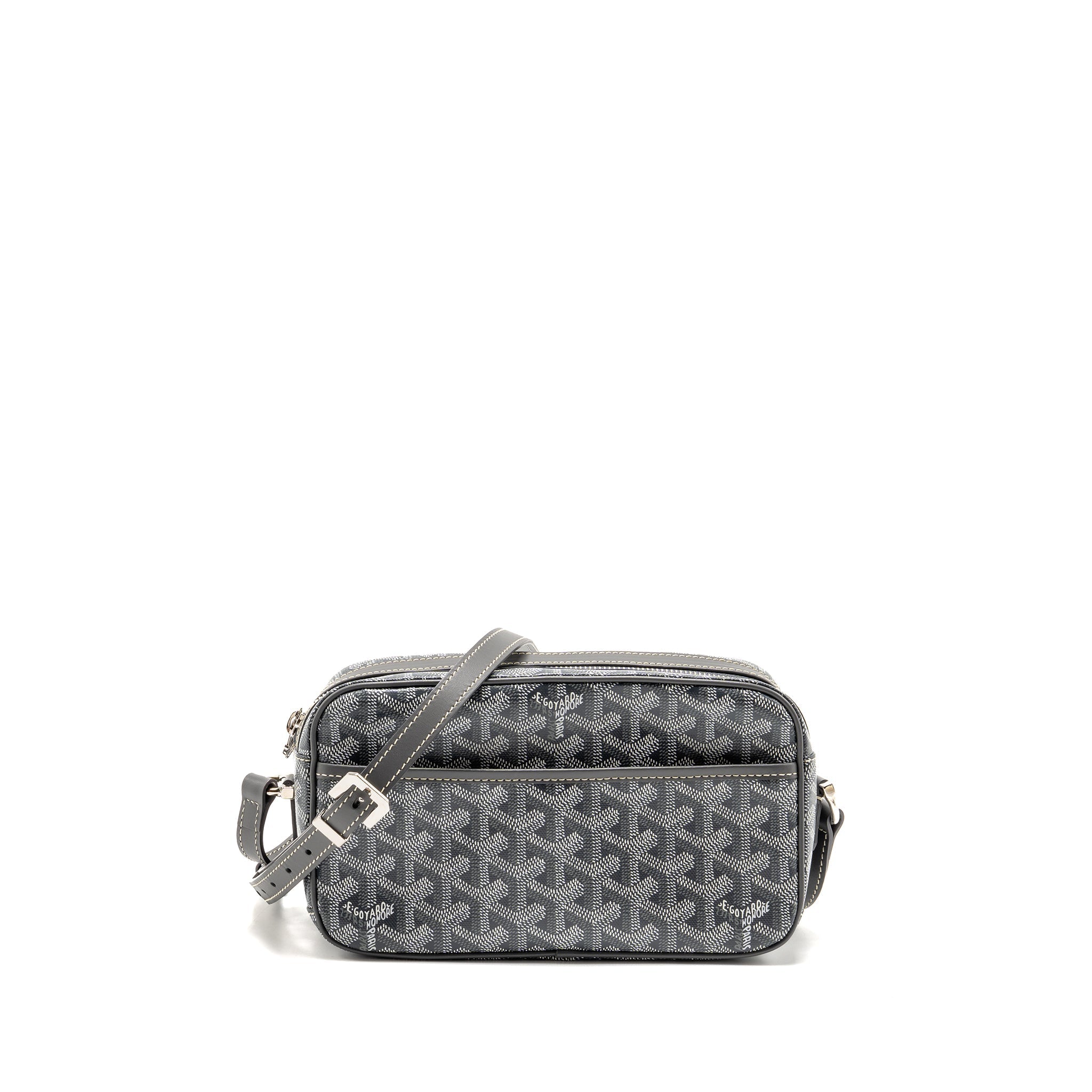 GOYARD CAP VERT PM CROSSBODY BAG GOYARDINE CANVAS/LEATHER GREY SHW