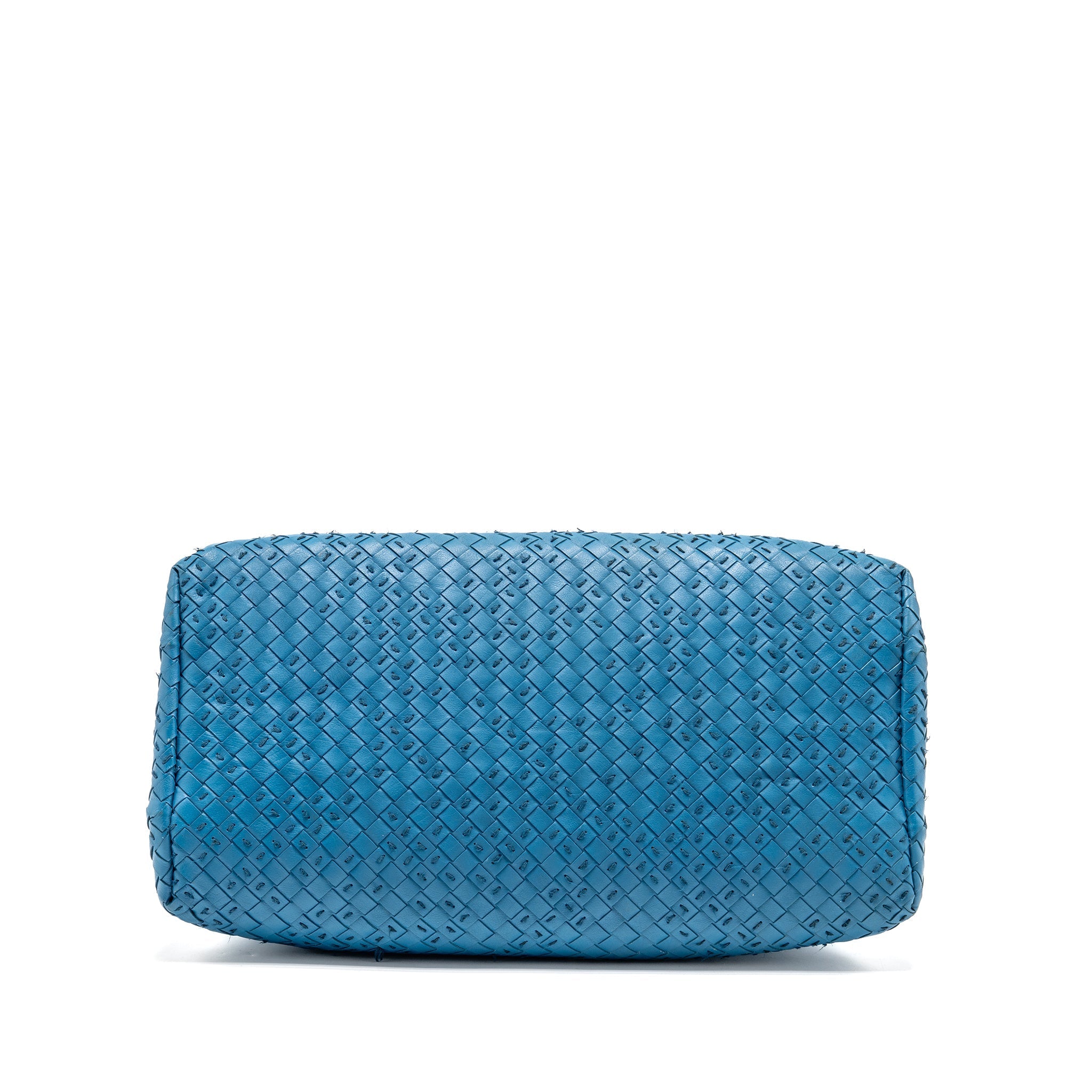 BOTTEGA VENETA INTRECCIATO ROMA LARGE TOTE BAG LEATHER BLUE BLACK HARDWARE