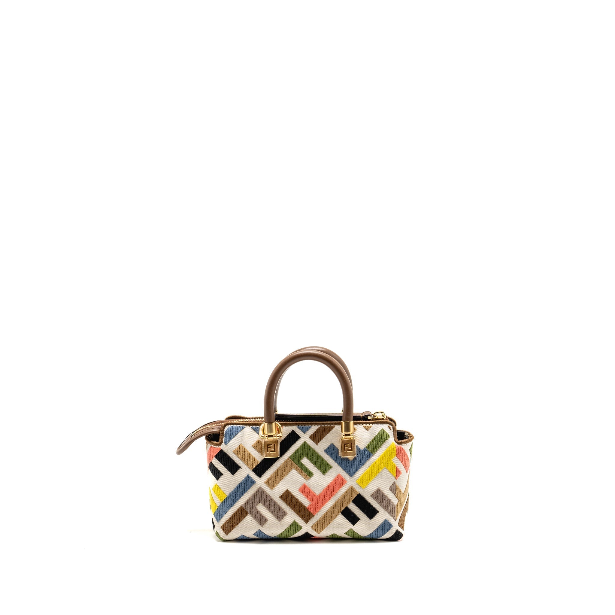 FENDI BY THE WAY MINI BAG EMBROIDERED FF CANVAS MULTICOLOUR GHW
