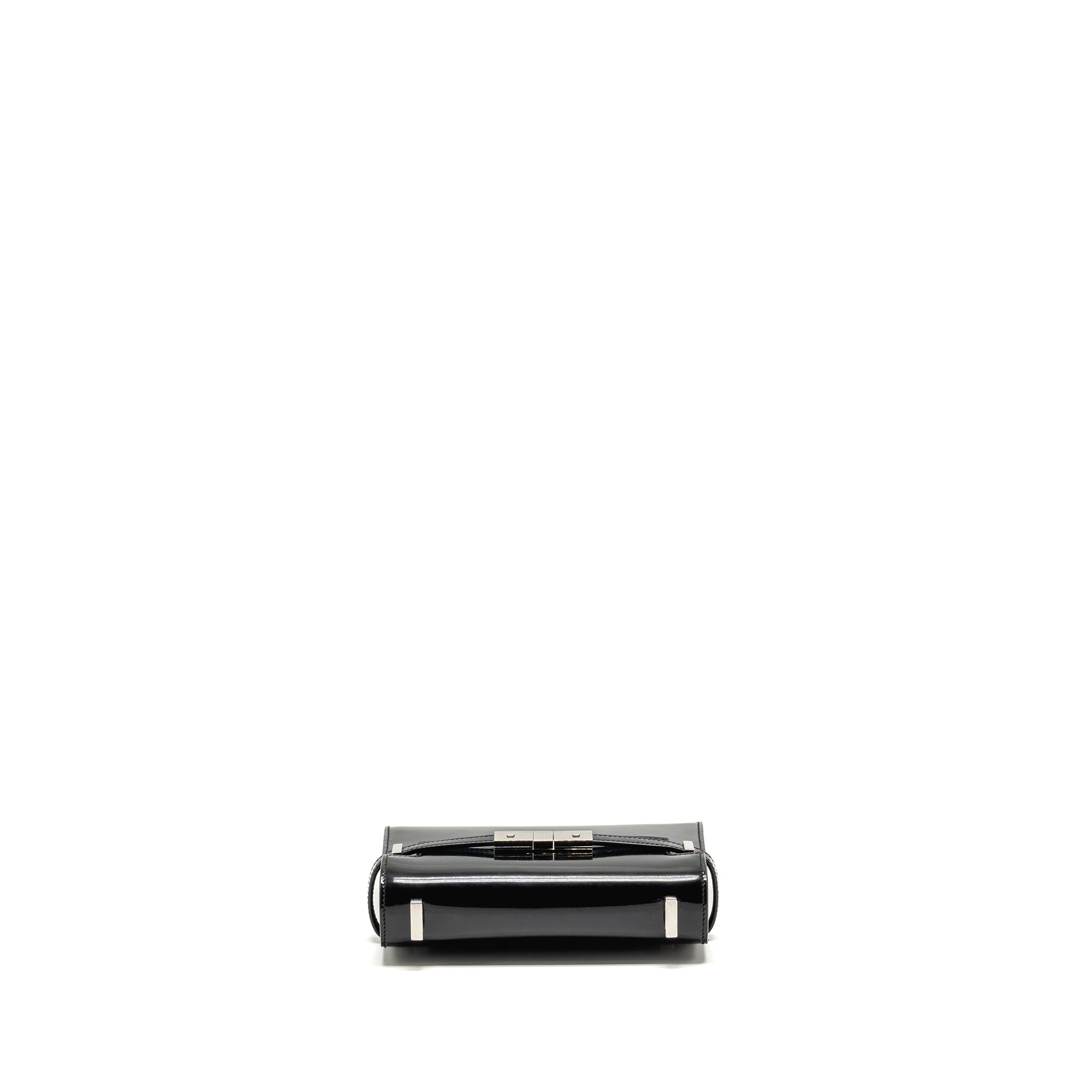 SAINT LAURENT MINI MANHATTAN SHOULDER BAG SHINY CALFSKIN BLACK SHW