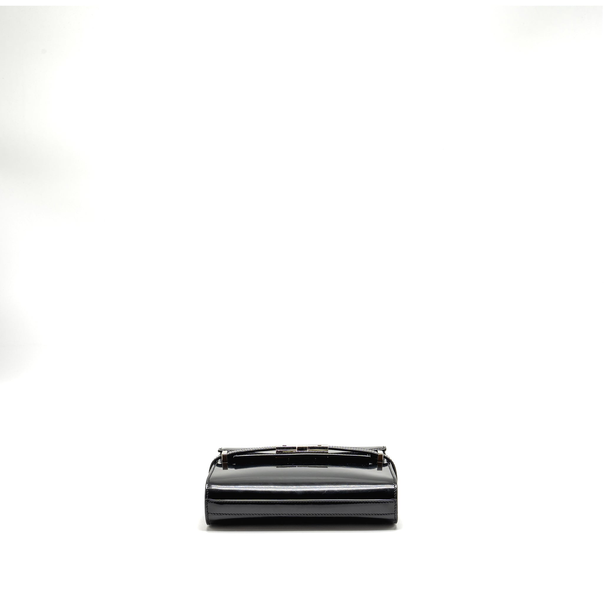 SAINT LAURENT MINI MANHATTAN SHOULDER BAG SHINY CALFSKIN BLACK SHW