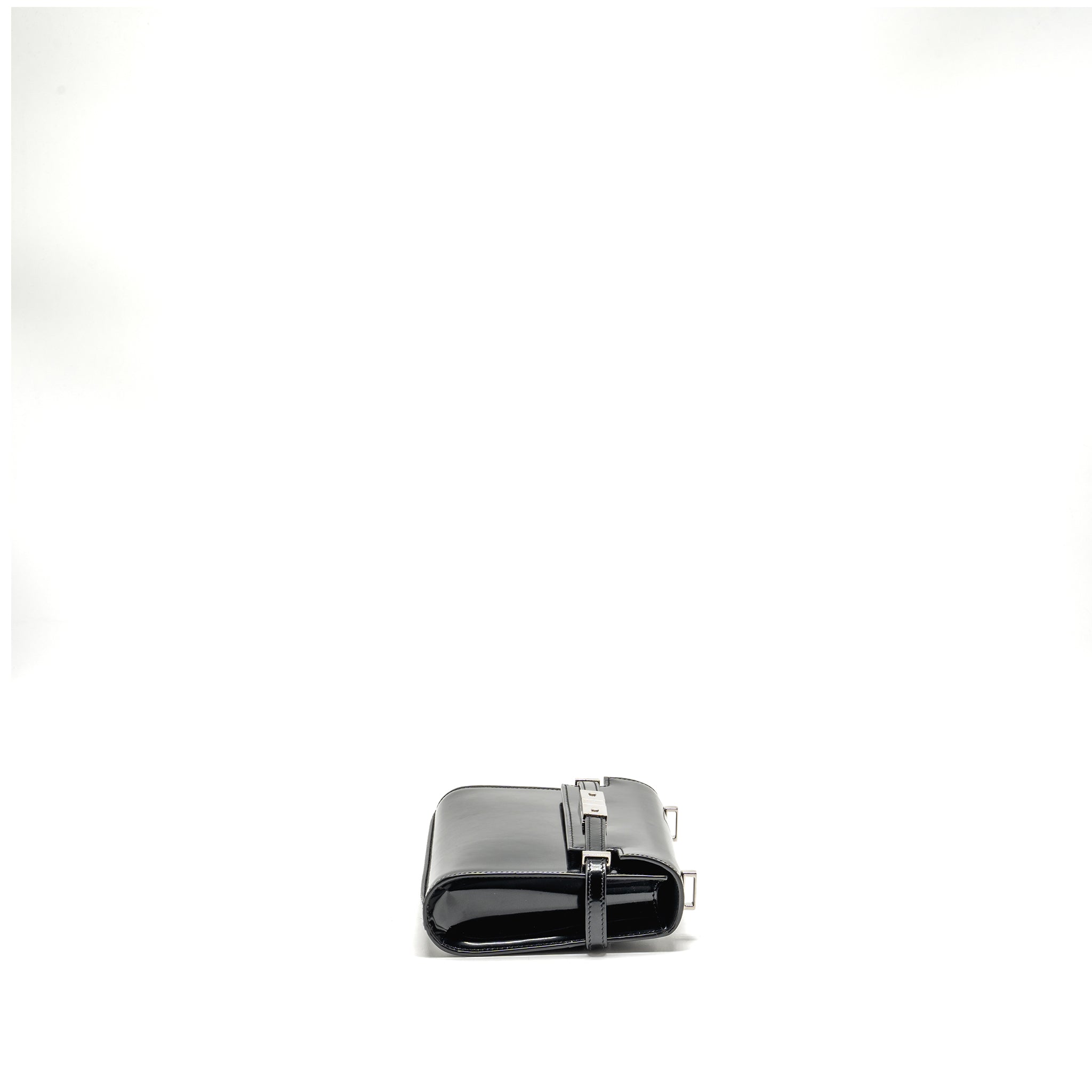SAINT LAURENT MINI MANHATTAN SHOULDER BAG SHINY CALFSKIN BLACK SHW