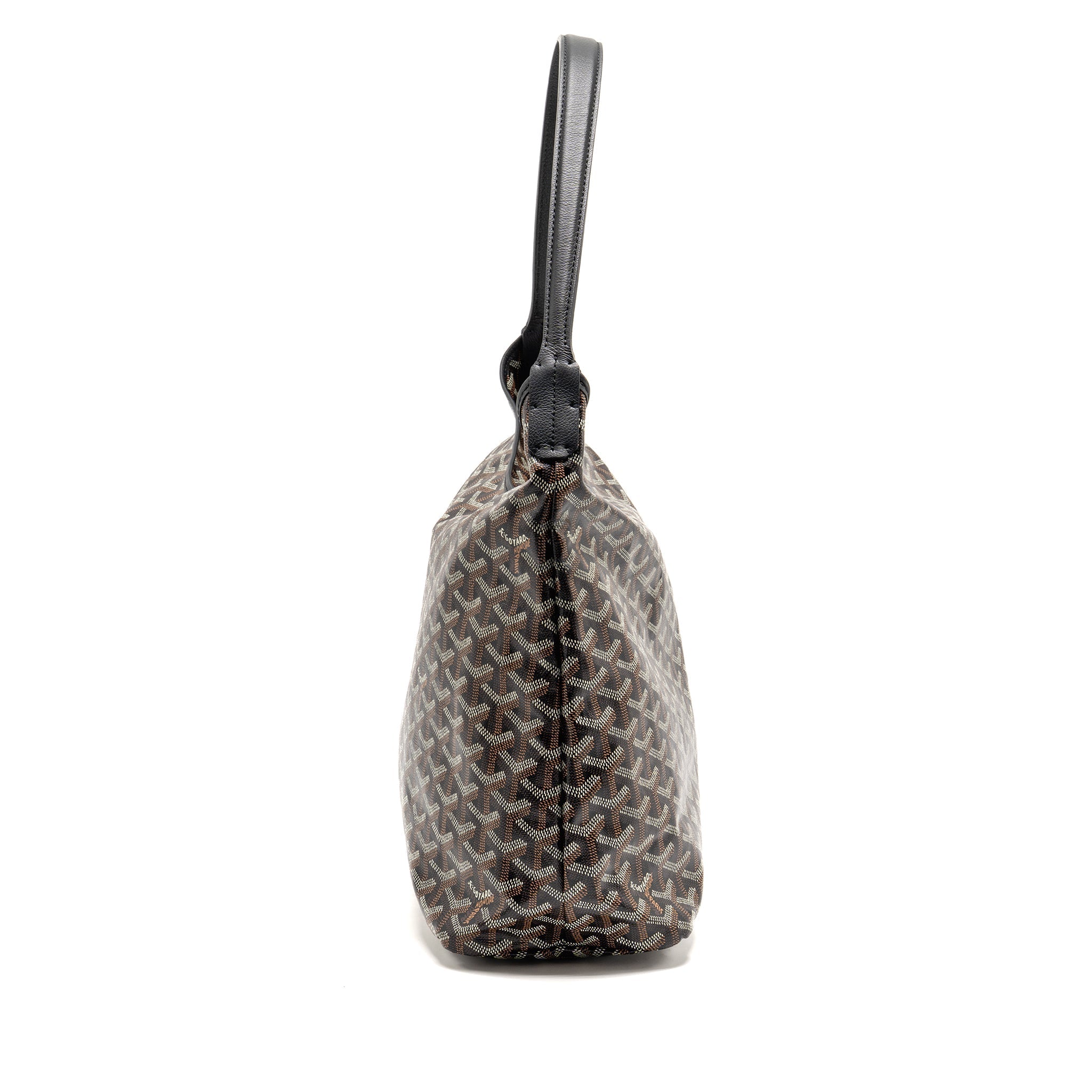 GOYARD BOHEME HOBO BAG GOYARDINE CANVAS/CALFSKIN BLACK SHW