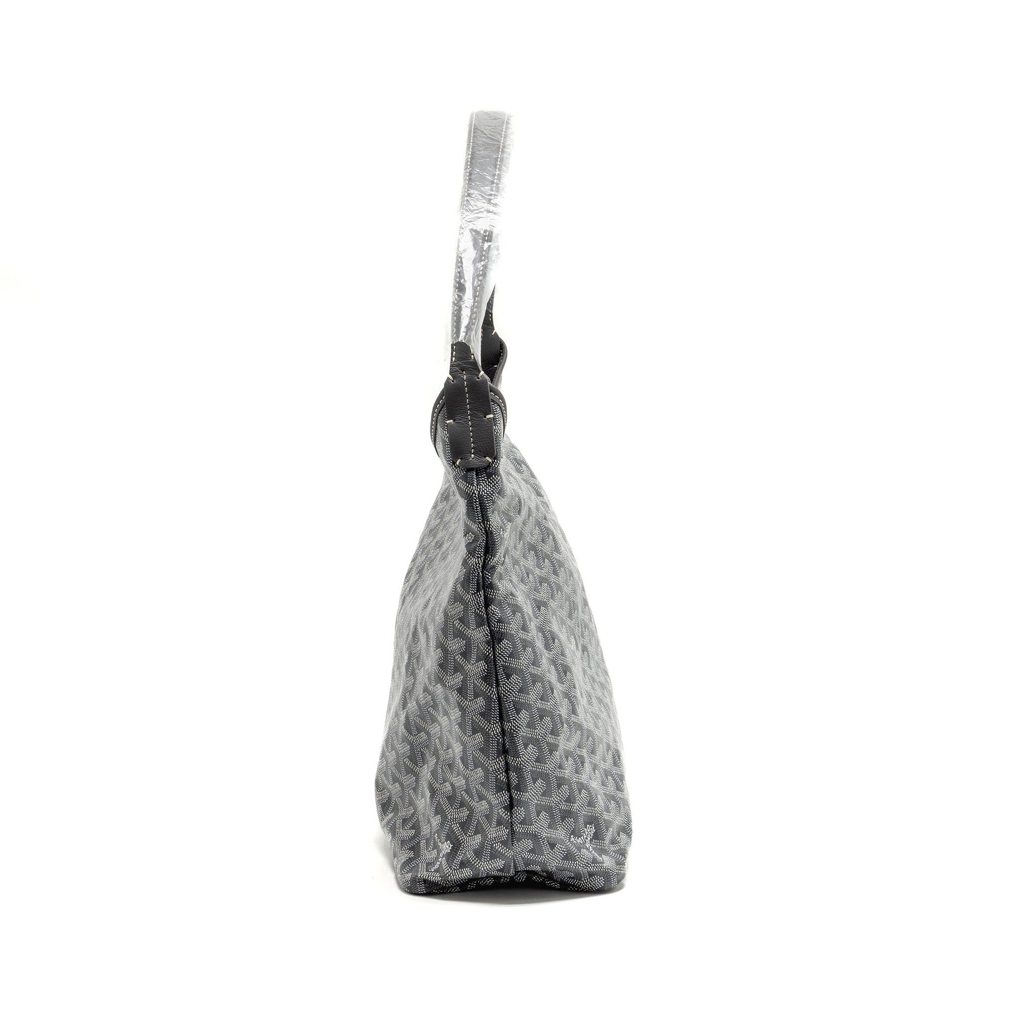 GOYARD BOHEME HOBO PM BAG GOYARDINE CANVAS/CALFSKIN GRIS SHW
