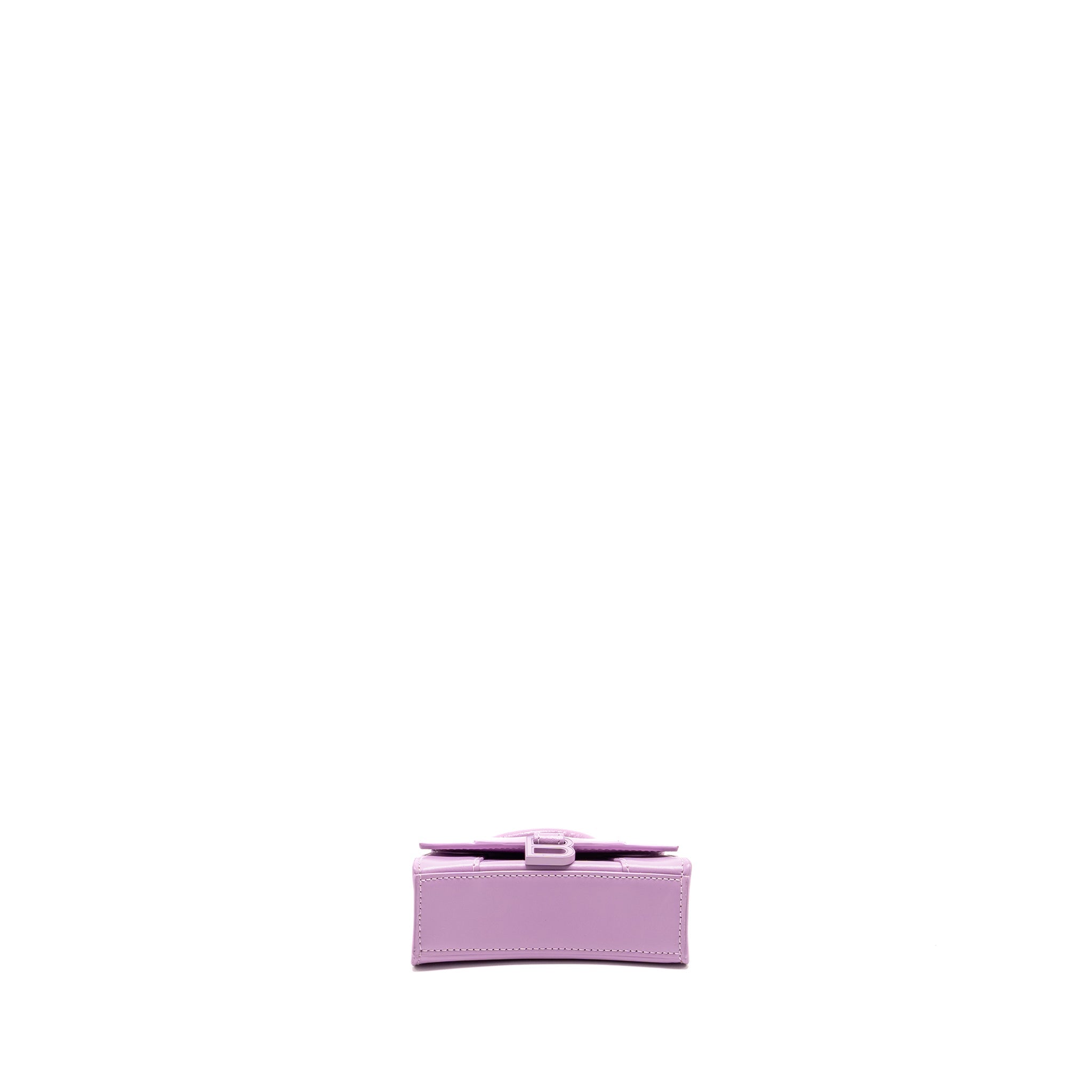 BALENCIAGA MINI HOURGLASS BAG CALFSKIN LIGHT PURPLE SHW