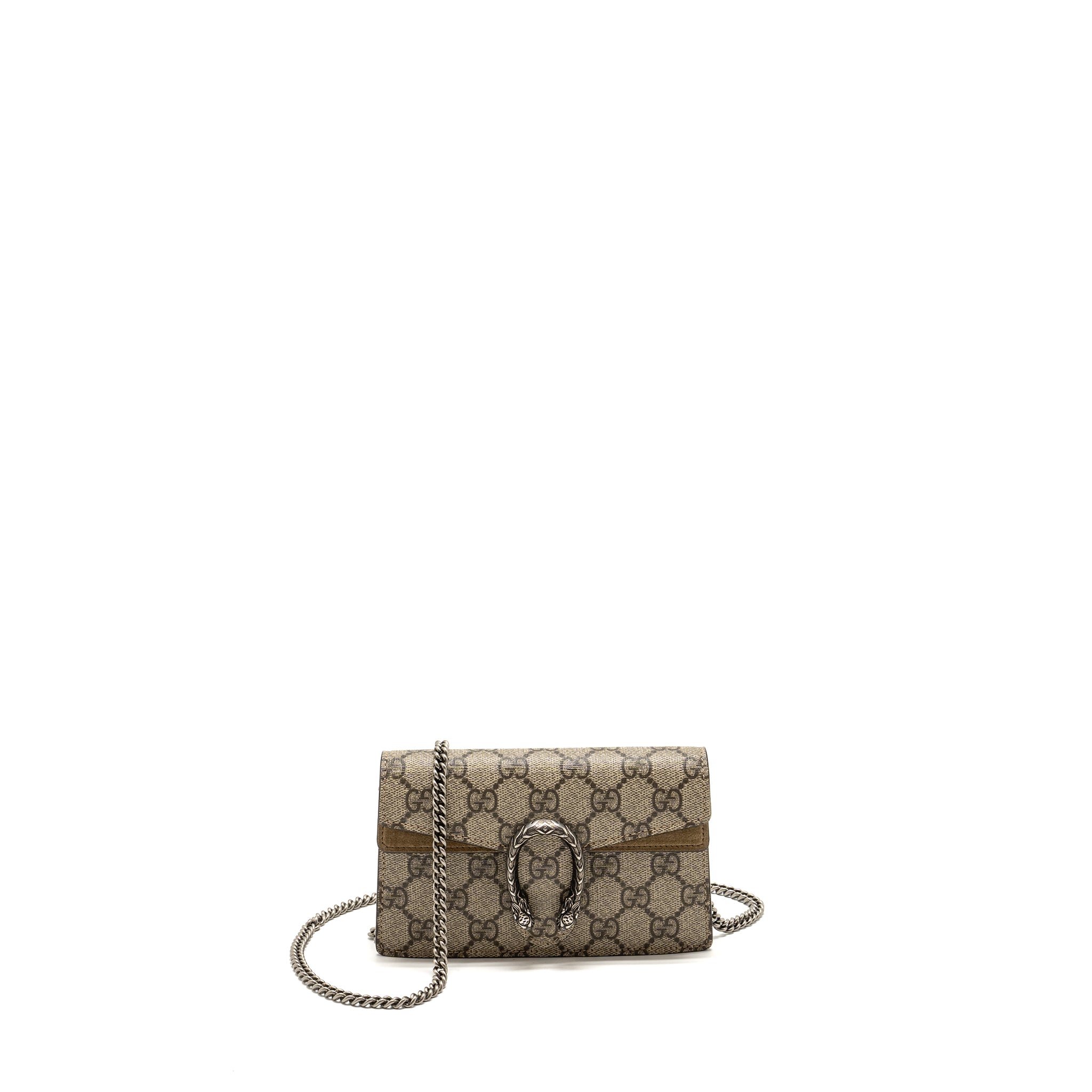 GUCCI SUPER MINI DIONYSUS CANVAS / SUEDE LEATHER BEIGE SHW