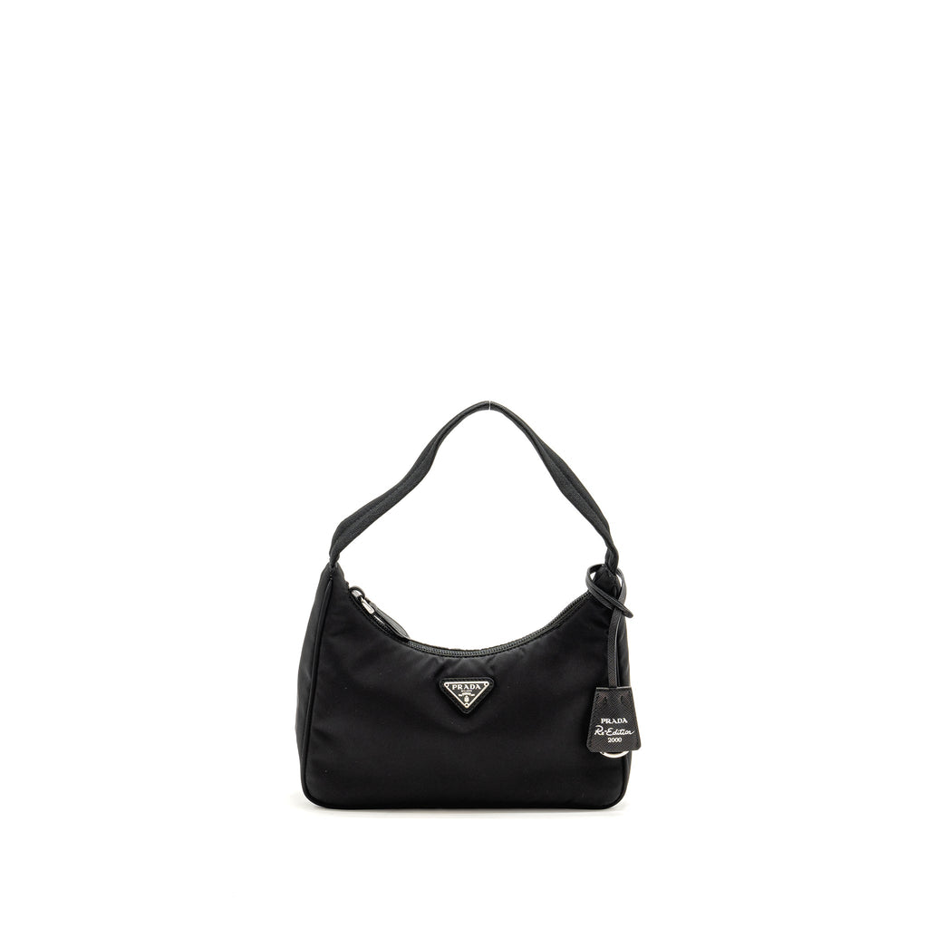 PRADA REEDITION 2000 NYLON SHOULDER BAG BLACK SHW
