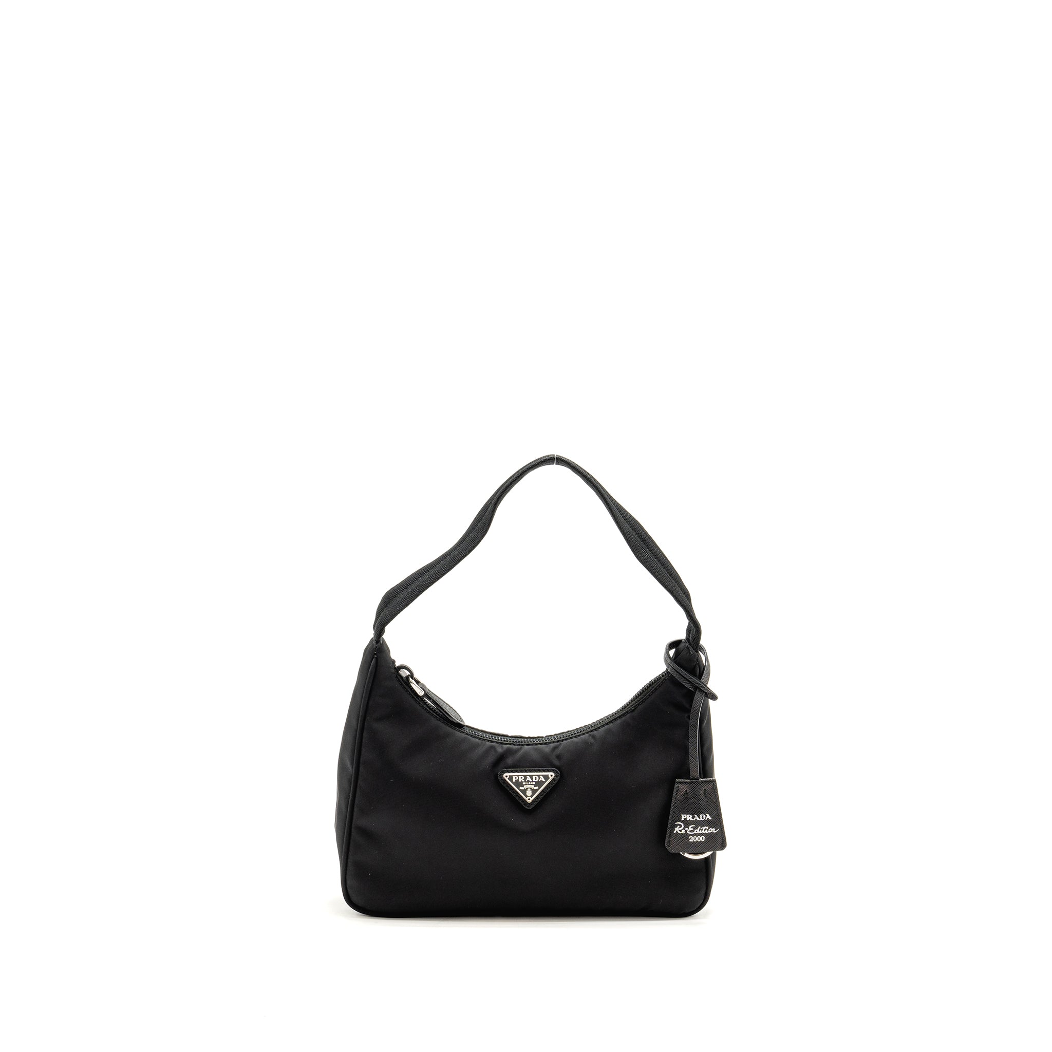 PRADA REEDITION 2000 NYLON SHOULDER BAG BLACK SHW