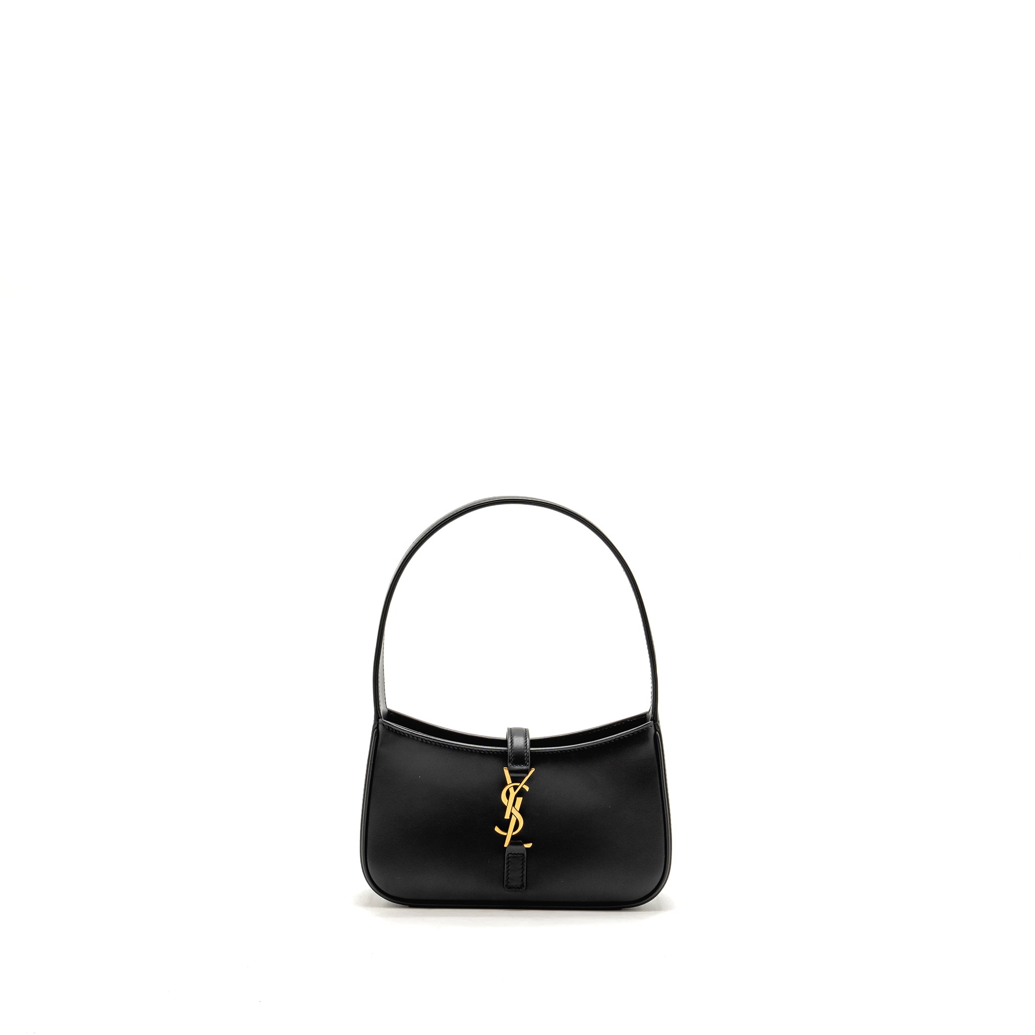 SAINT LAURENT/YSL MINI LE 5 A 7 HOBO BAG SMOOTH CALFSKIN BLACK GHW