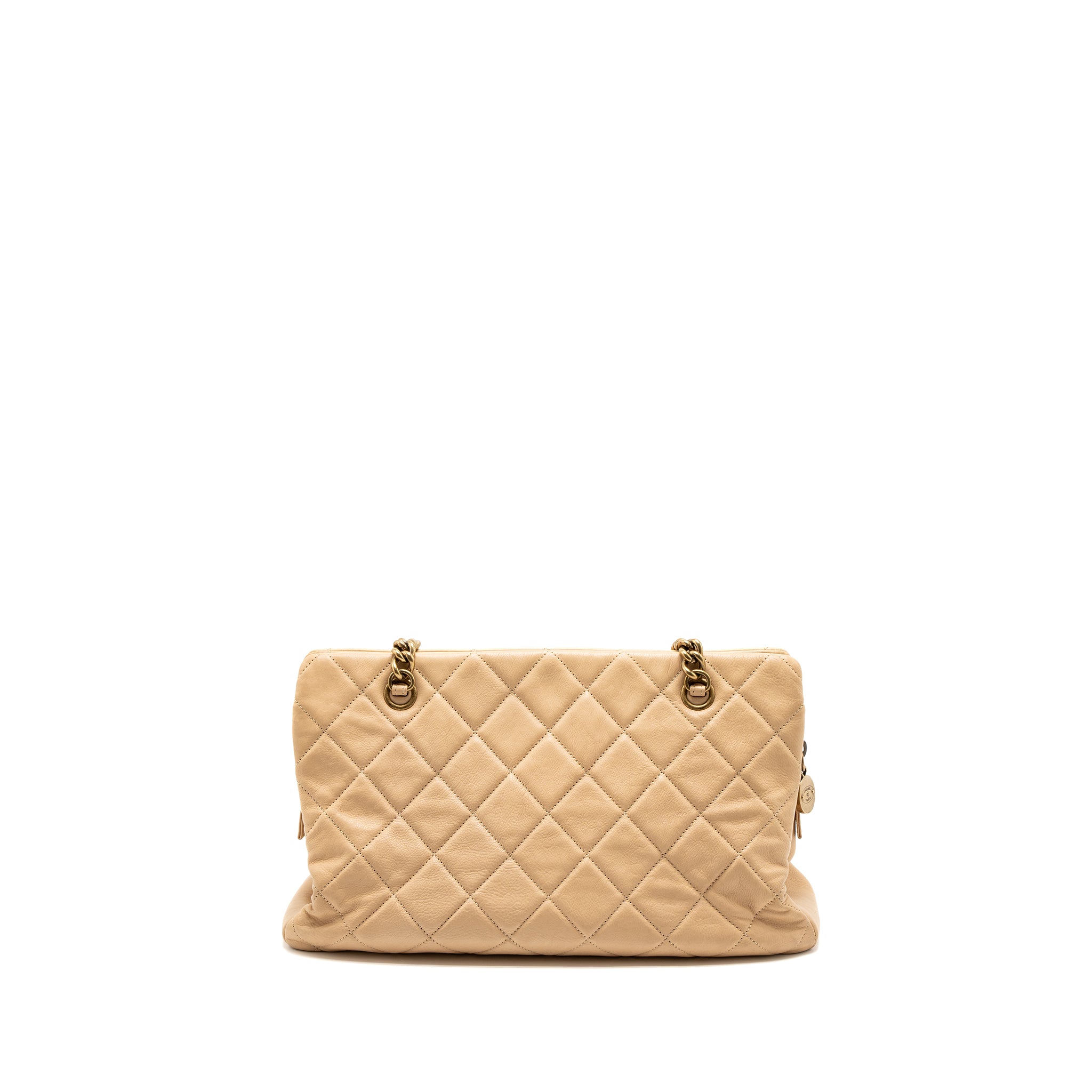 CHANEL SHOPPING TOTE CALFSKIN BEIGE GHW