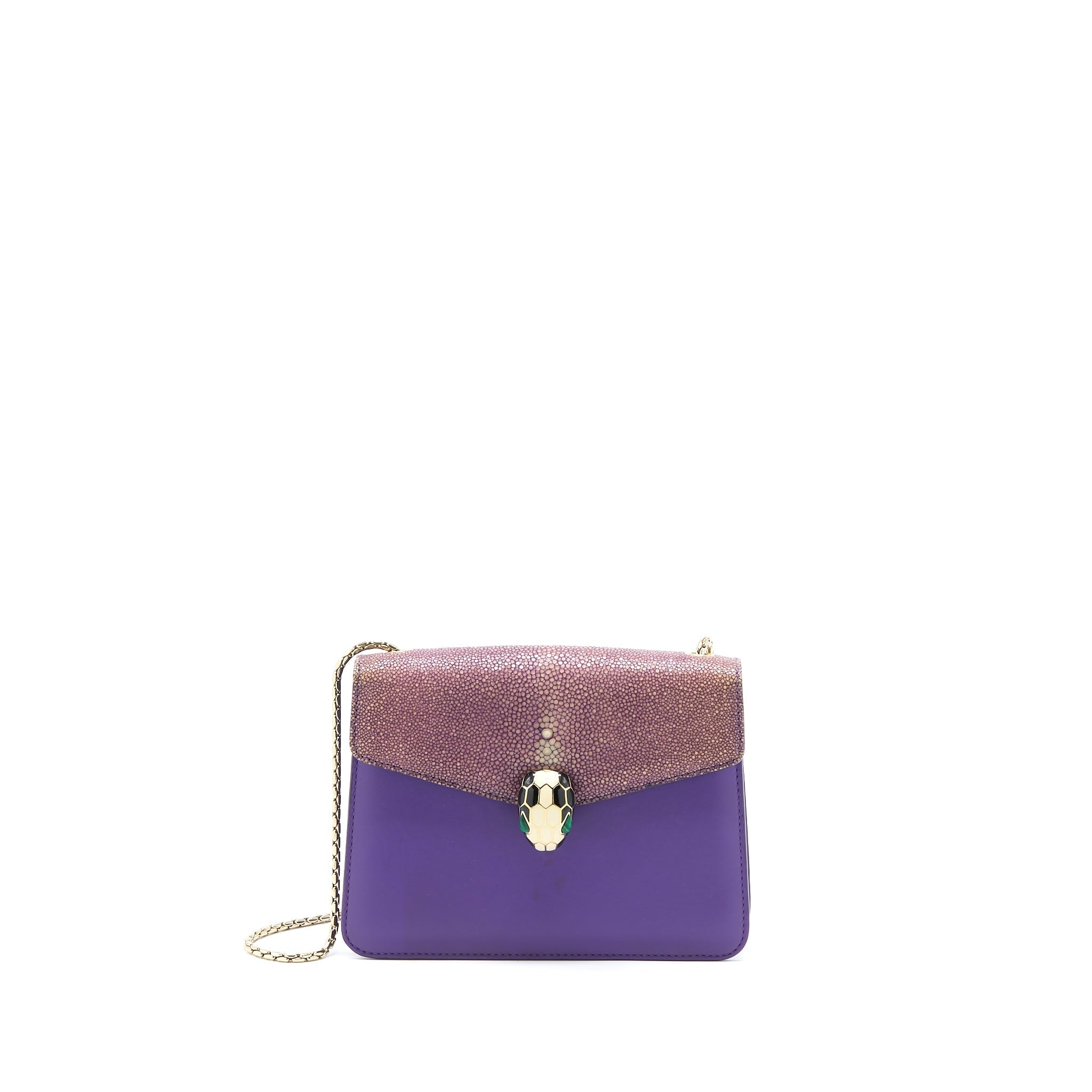 BVLGARI SERPENTI FOREVER BAG CRYSTAL GALUCHAR PURPLE LGHW