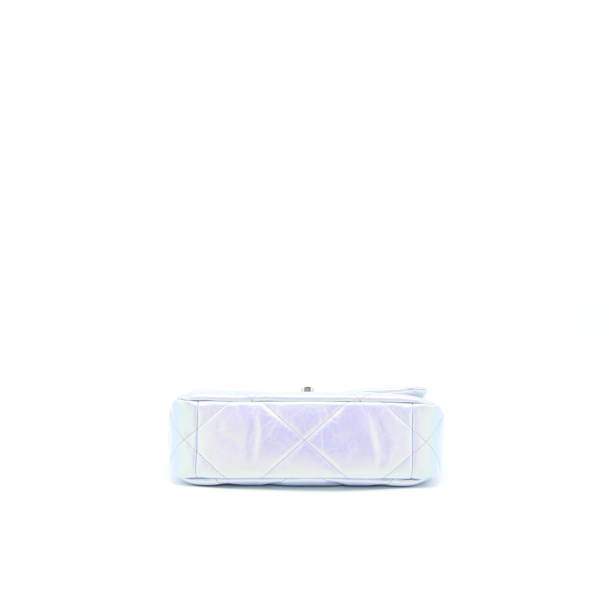CHANEL SMALL 19 BAG GOATSKIN IRIDESCENT PURPLE MULTICOLOUR HARDWARE (MICROCHIP)
