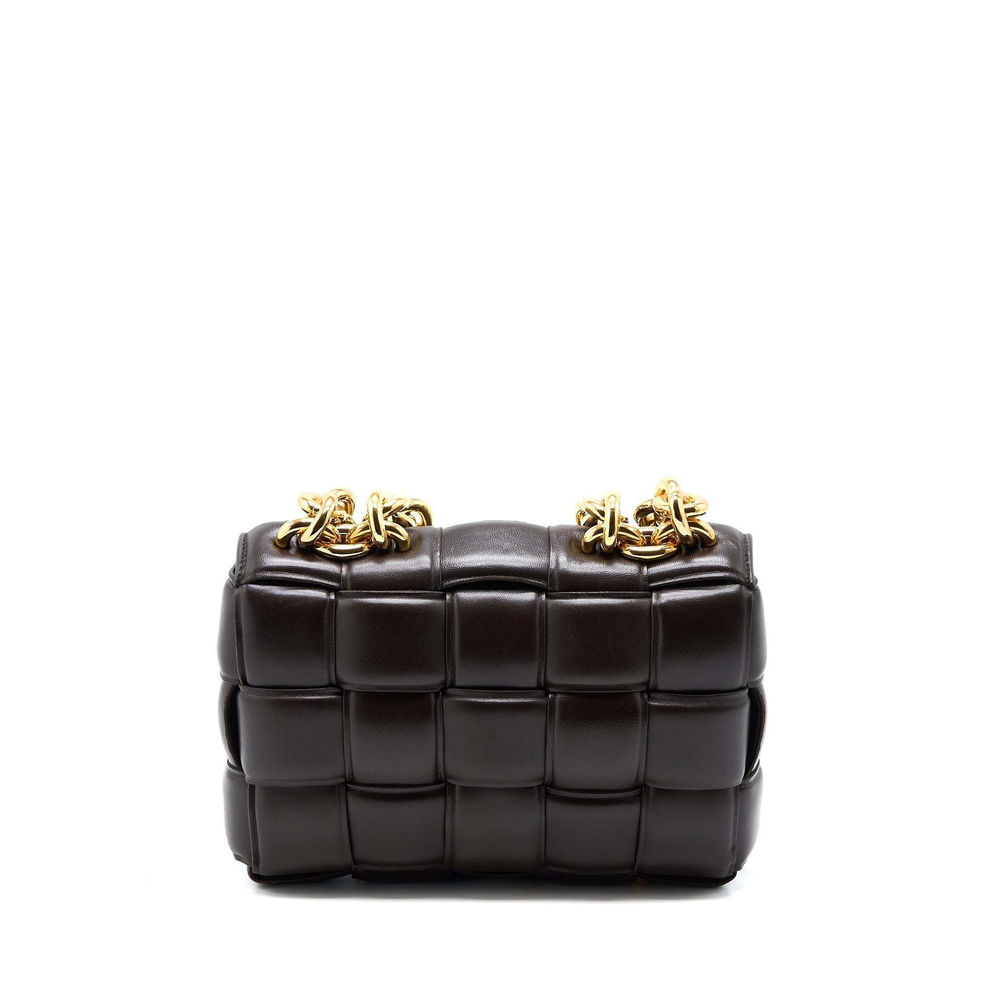 BOTTEGA VENETA CHAIN CASSETTE BAG DARK BROWN GHW