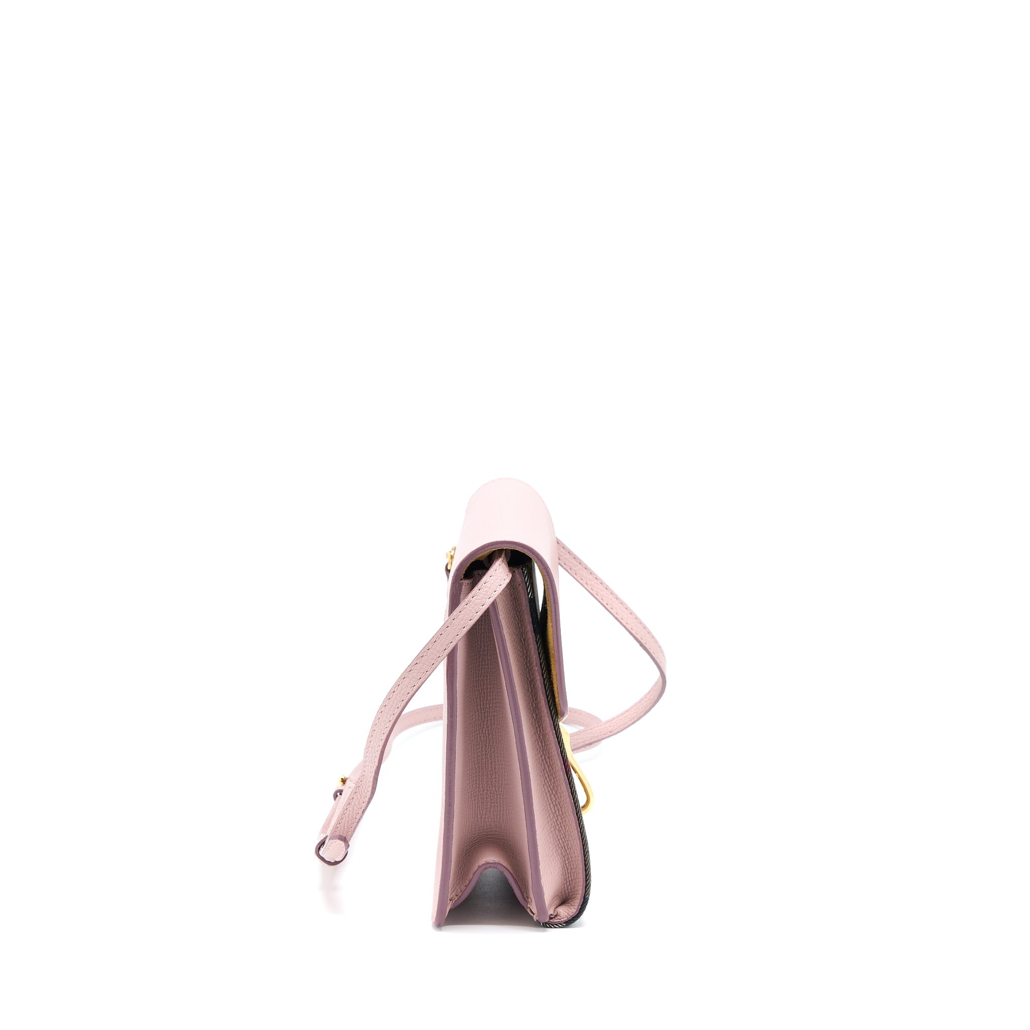 BURBERRY SMALL LEATHER AND HOUSE CHECK CROSSBODY BAG PALE ORCHID