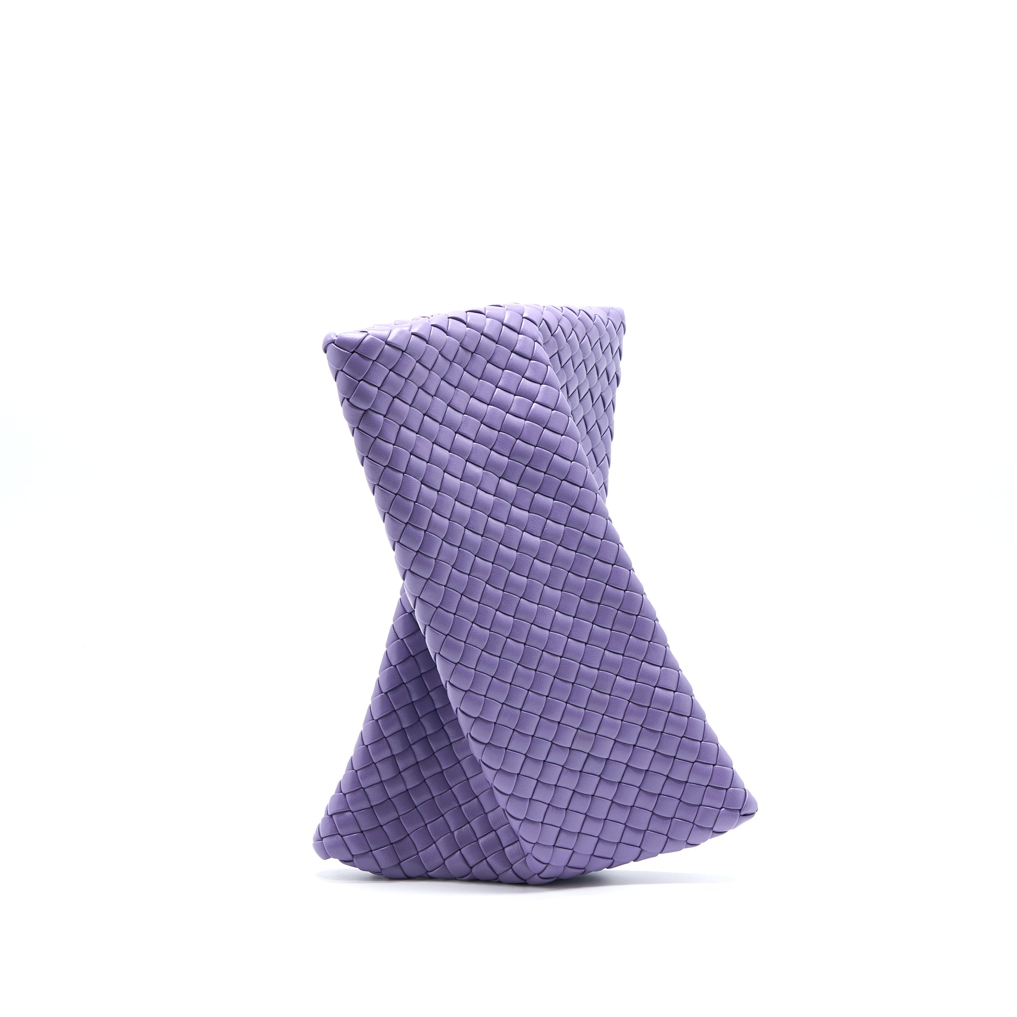 BOTTEGA VENETA CRISSCROSS CLUTCH BAG LAVENDER SHW