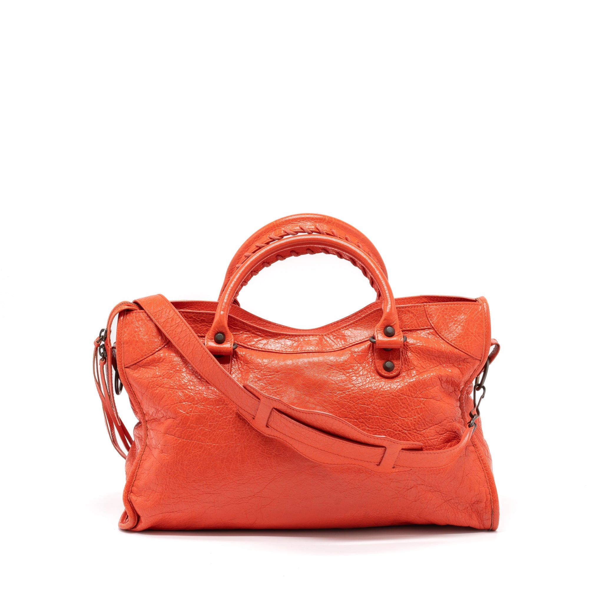 BALENCIAGA CLASSIC CITY BAG NAPPA TOMATO/RED BLACK HARDWARE