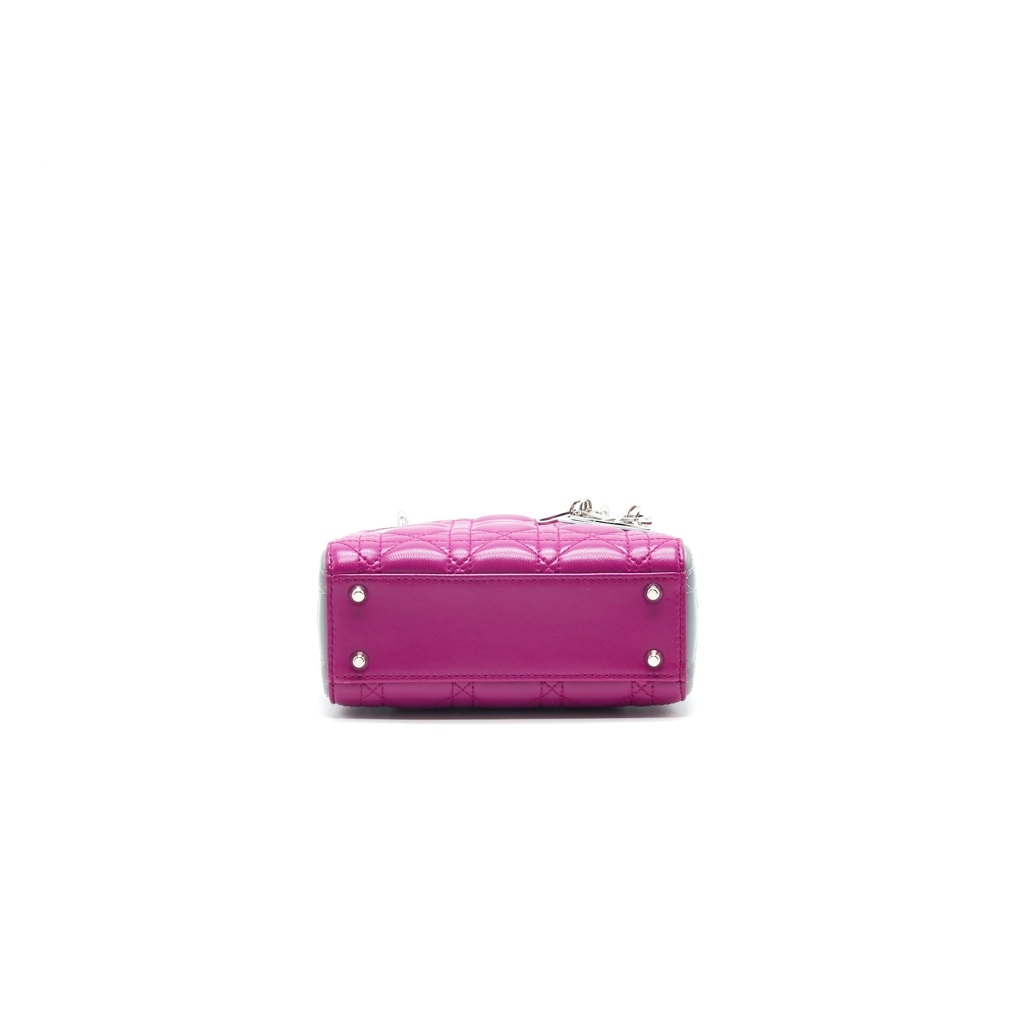 CHRISTIAN DIOR MINI LADY DIOR LAMBSKIN PINK/PURPLE/GREY