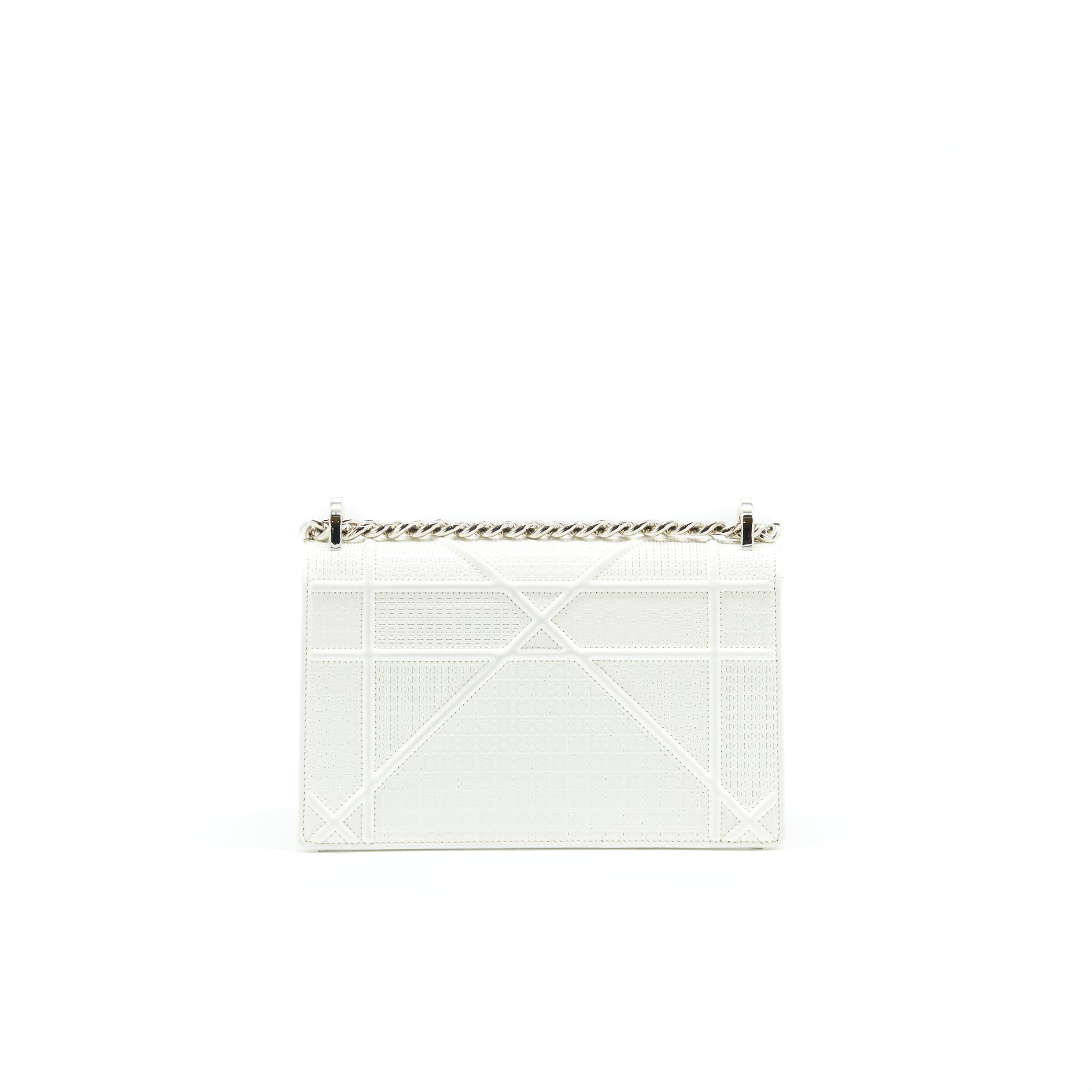 CHRISTIAN DIOR SMALL CANNAGE DIORAMA PATENT LEATHER IN WHITE SHW