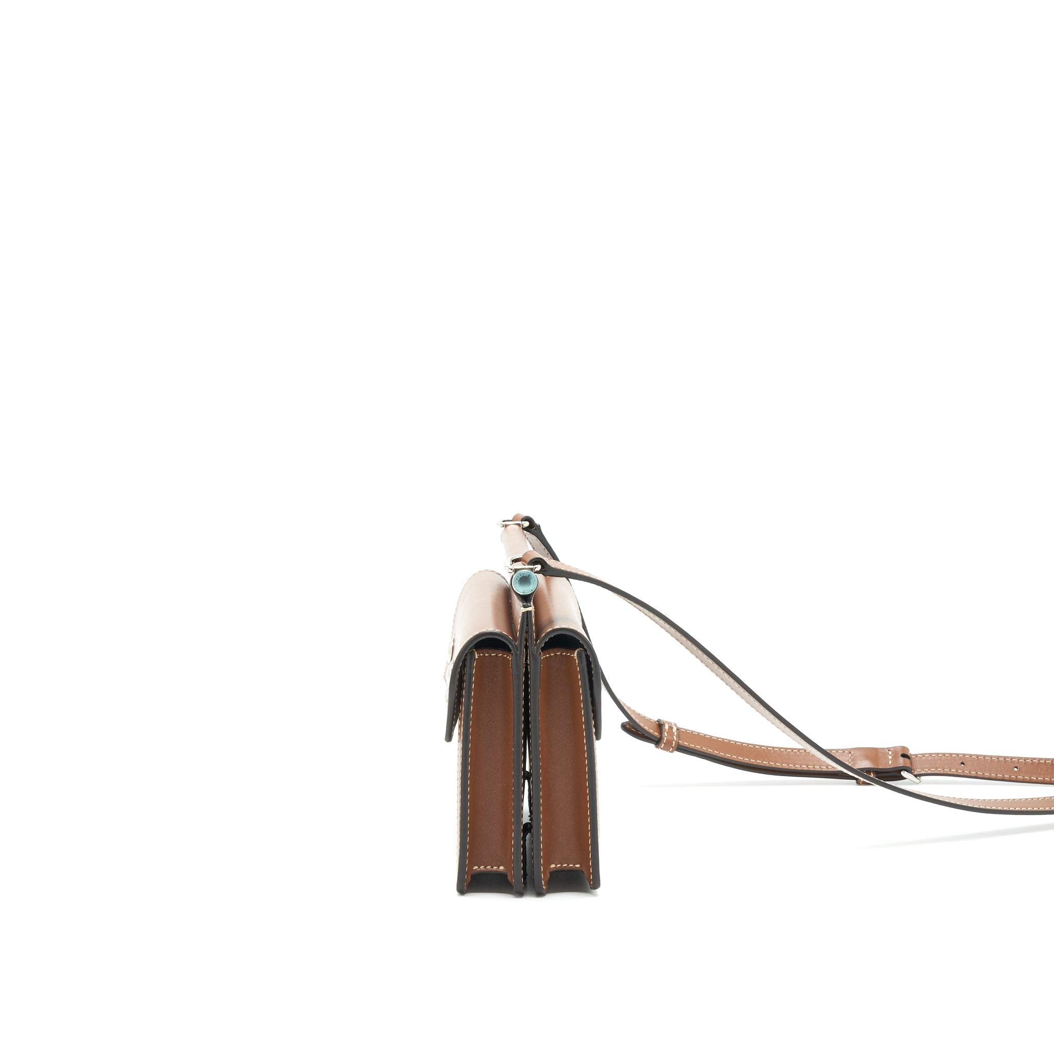 BURBERRY CANVAS/ LEATHER BEIGE MINI CROSSBODY BAG