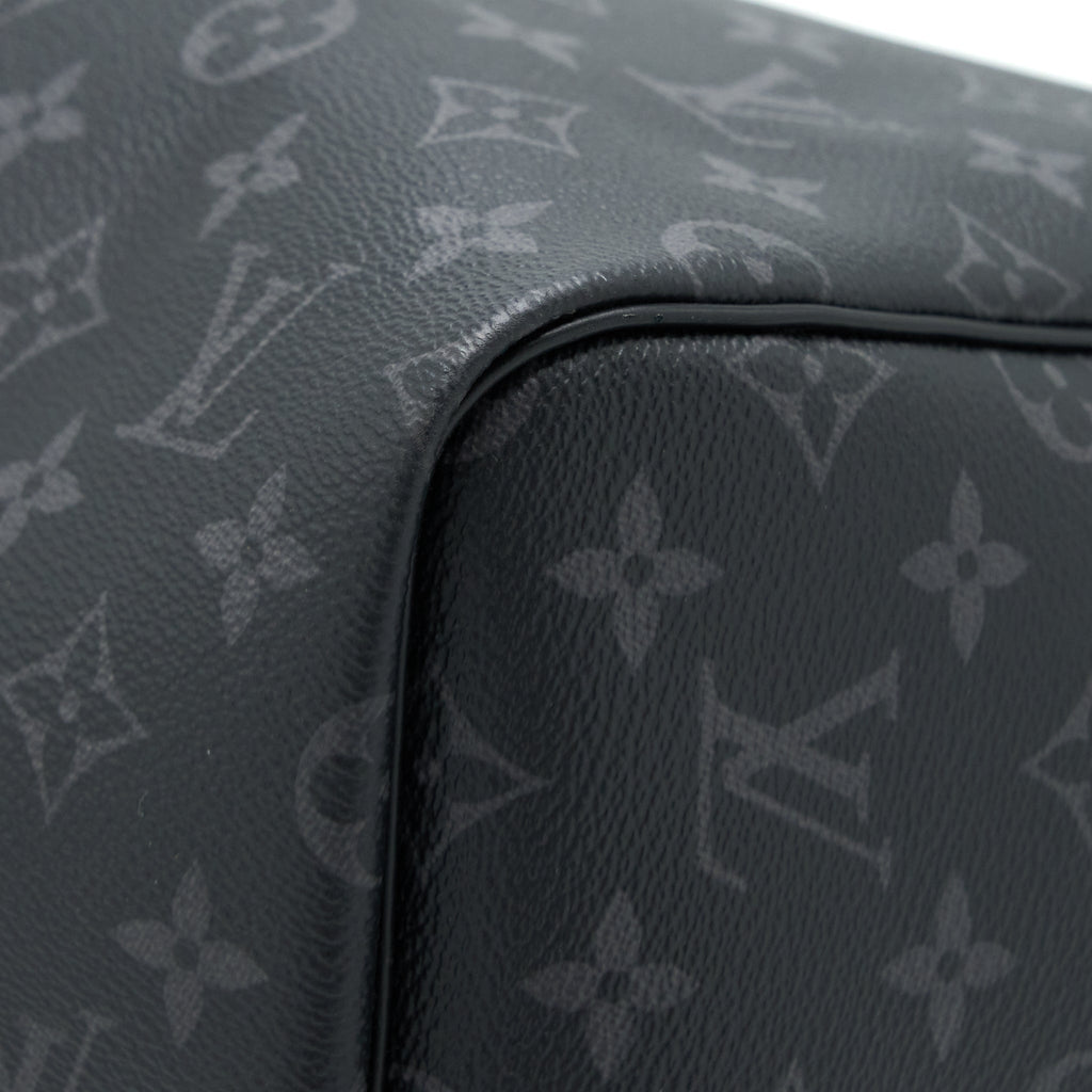 LOUIS VUITTON KEEPALL 55 WITH SHOULDER STRAP MONOGRAM ECLIPSE CANVAS SHW