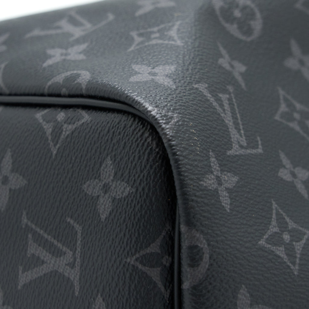 LOUIS VUITTON KEEPALL 55 WITH SHOULDER STRAP MONOGRAM ECLIPSE CANVAS SHW