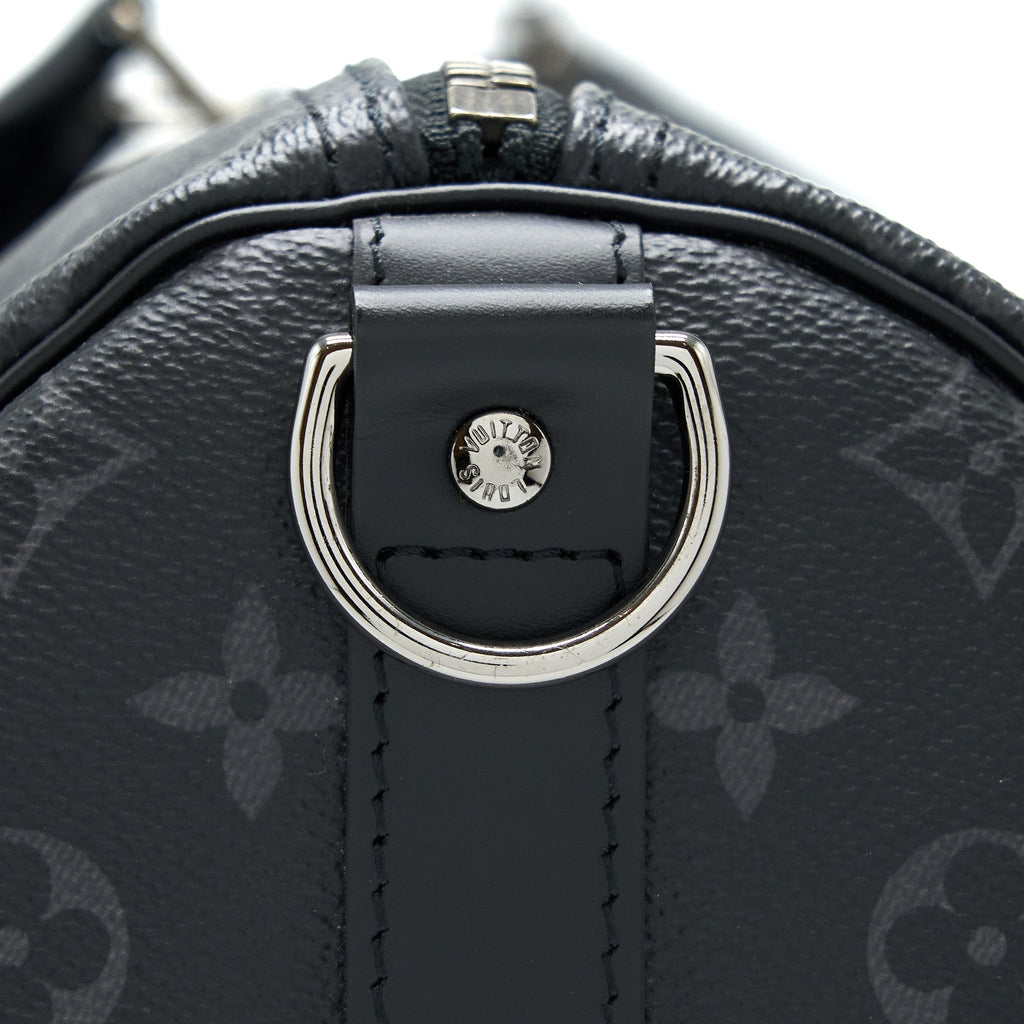 LOUIS VUITTON KEEPALL 55 WITH SHOULDER STRAP MONOGRAM ECLIPSE CANVAS SHW