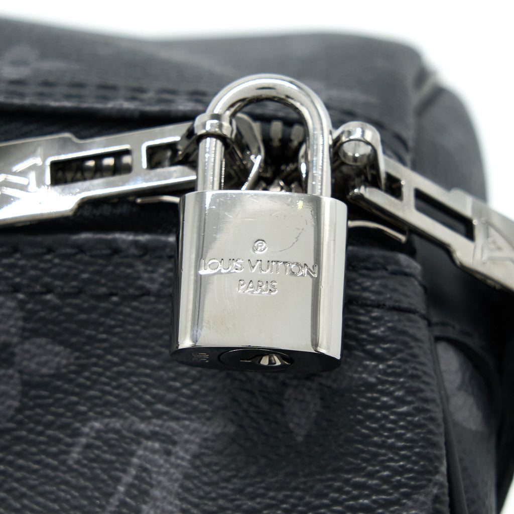 LOUIS VUITTON KEEPALL 55 WITH SHOULDER STRAP MONOGRAM ECLIPSE CANVAS SHW